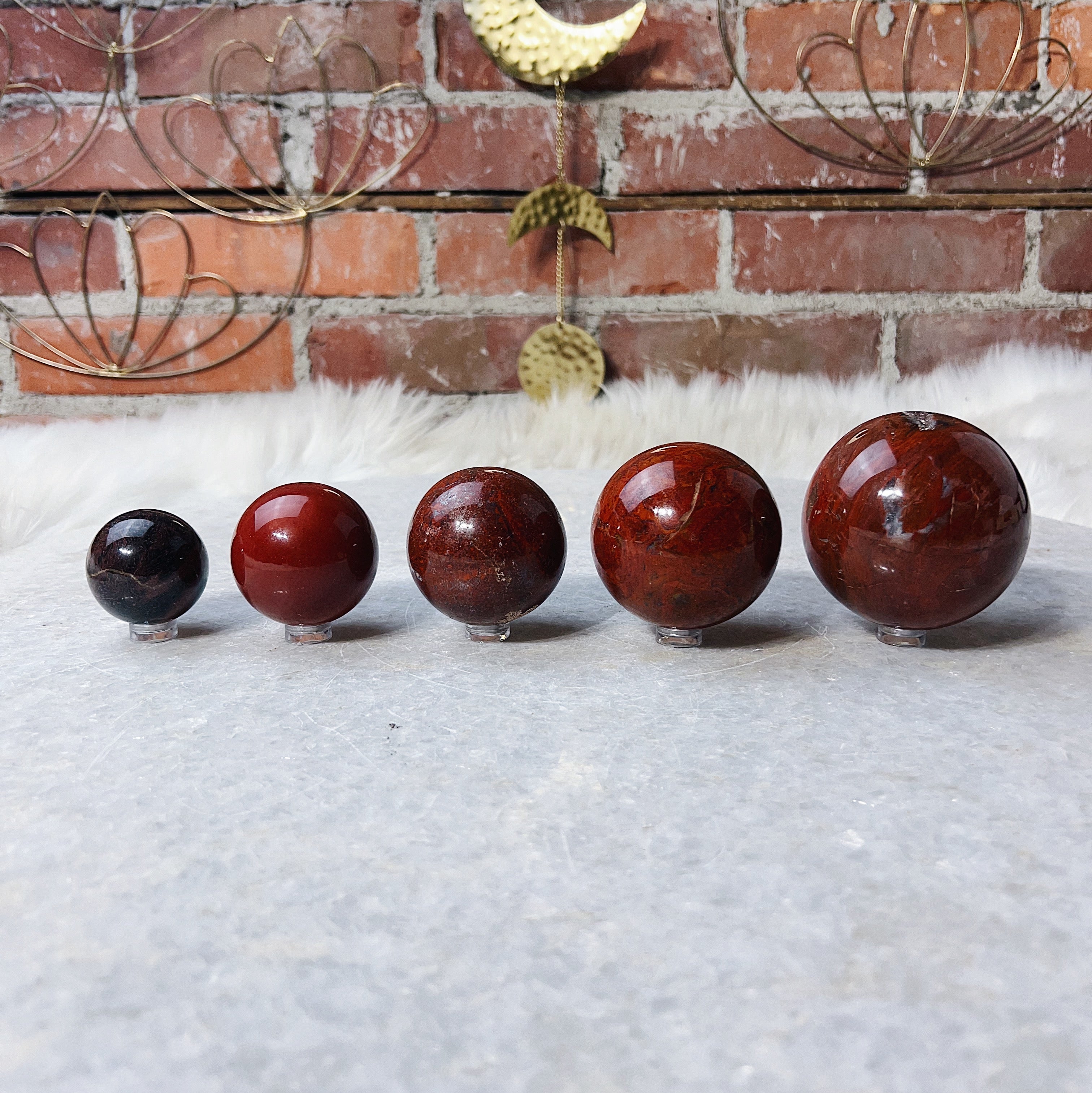 Intuitively Chosen Red Jasper Sphere Wild Alabaster