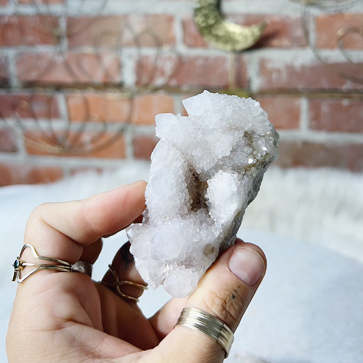 Intuitively Chosen Spirit Quartz Cluster Wild Alabaster