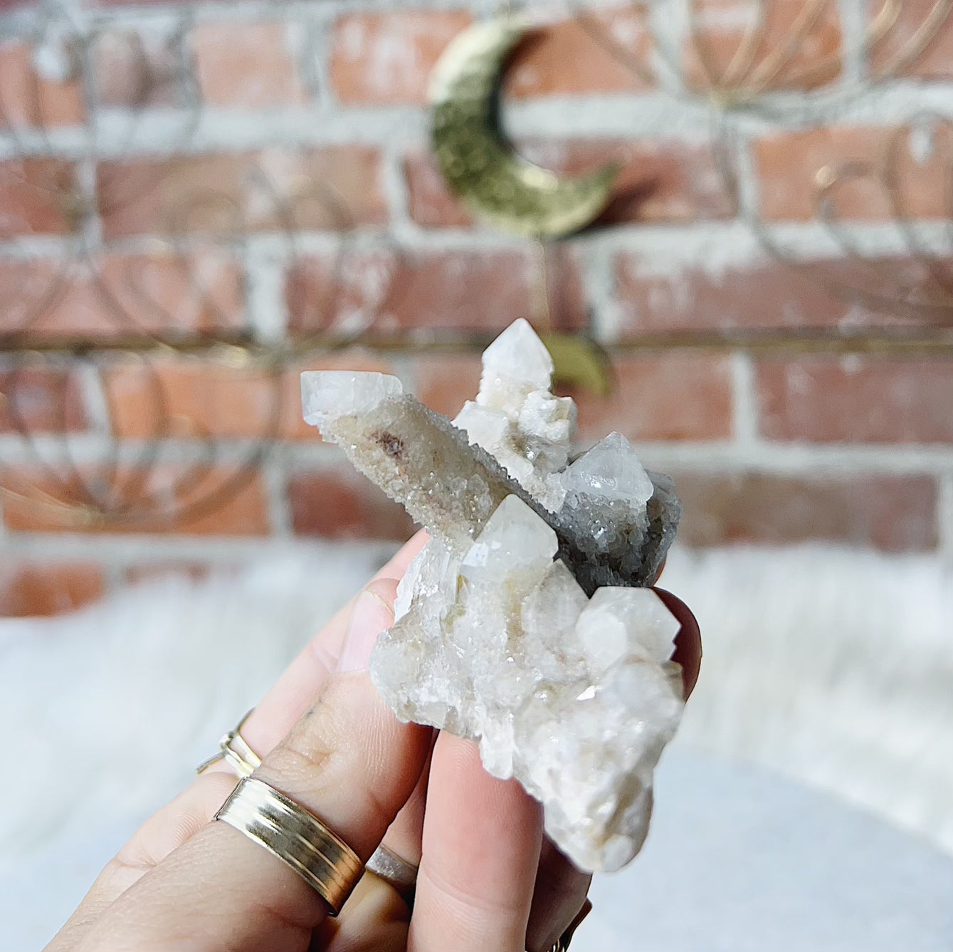 Intuitively Chosen Spirit Quartz Cluster Wild Alabaster
