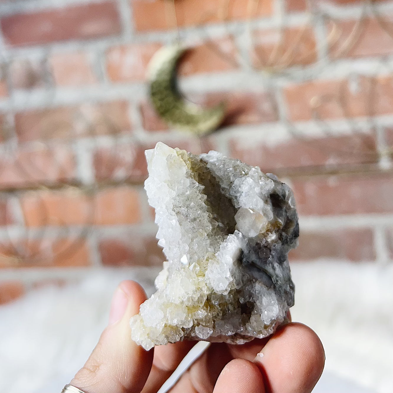Intuitively Chosen Spirit Quartz Cluster Wild Alabaster