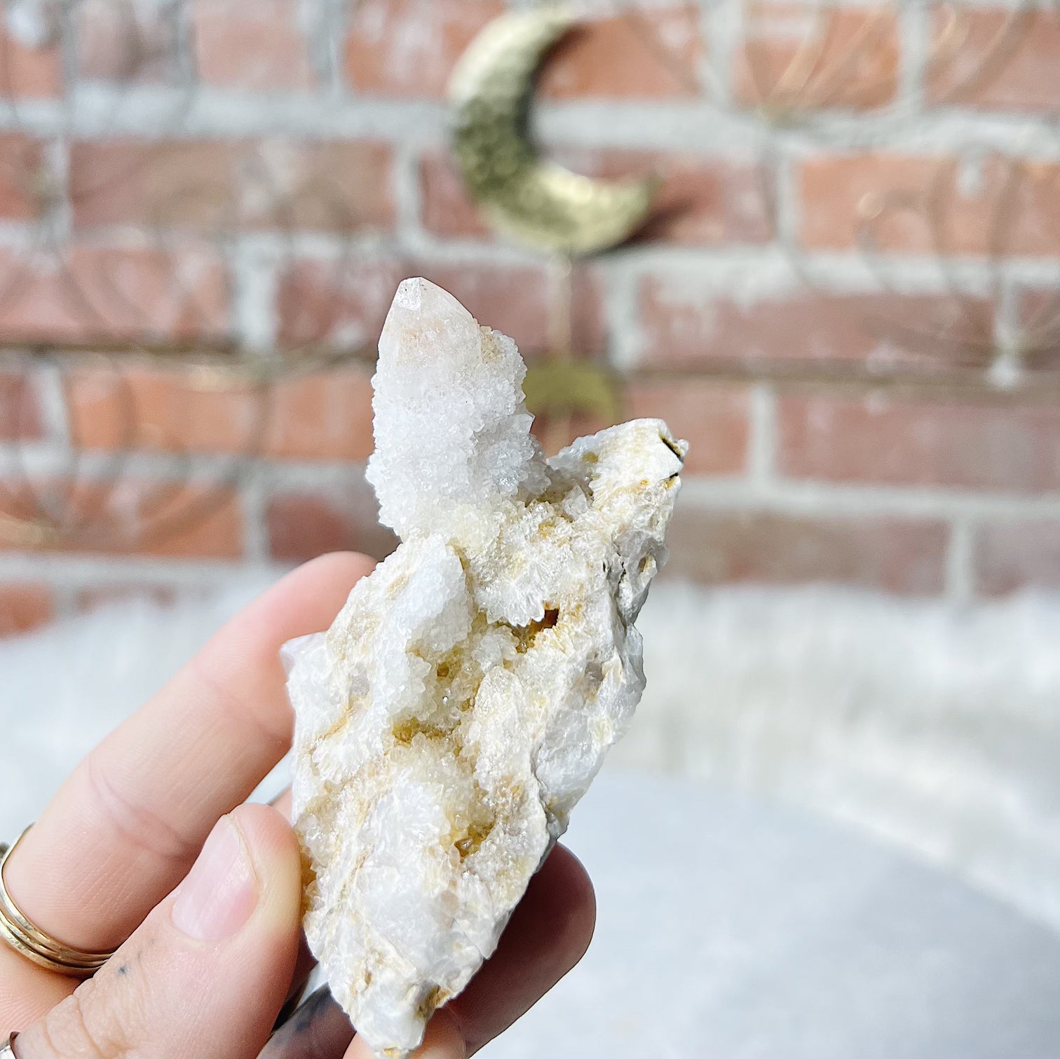 Intuitively Chosen Spirit Quartz Cluster Wild Alabaster