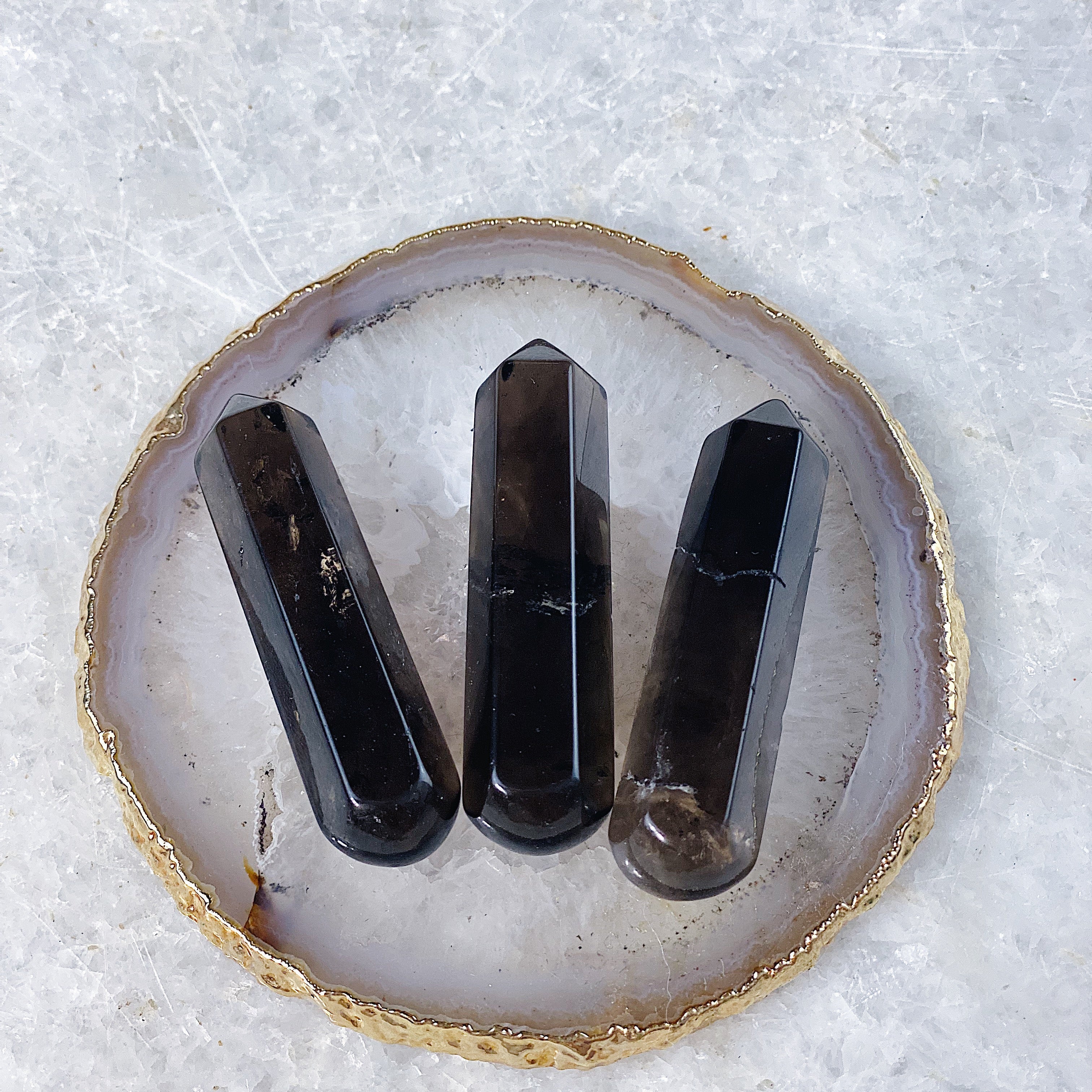 Intuitively Chosen Smokey Quartz Massage Wand Wild Alabaster