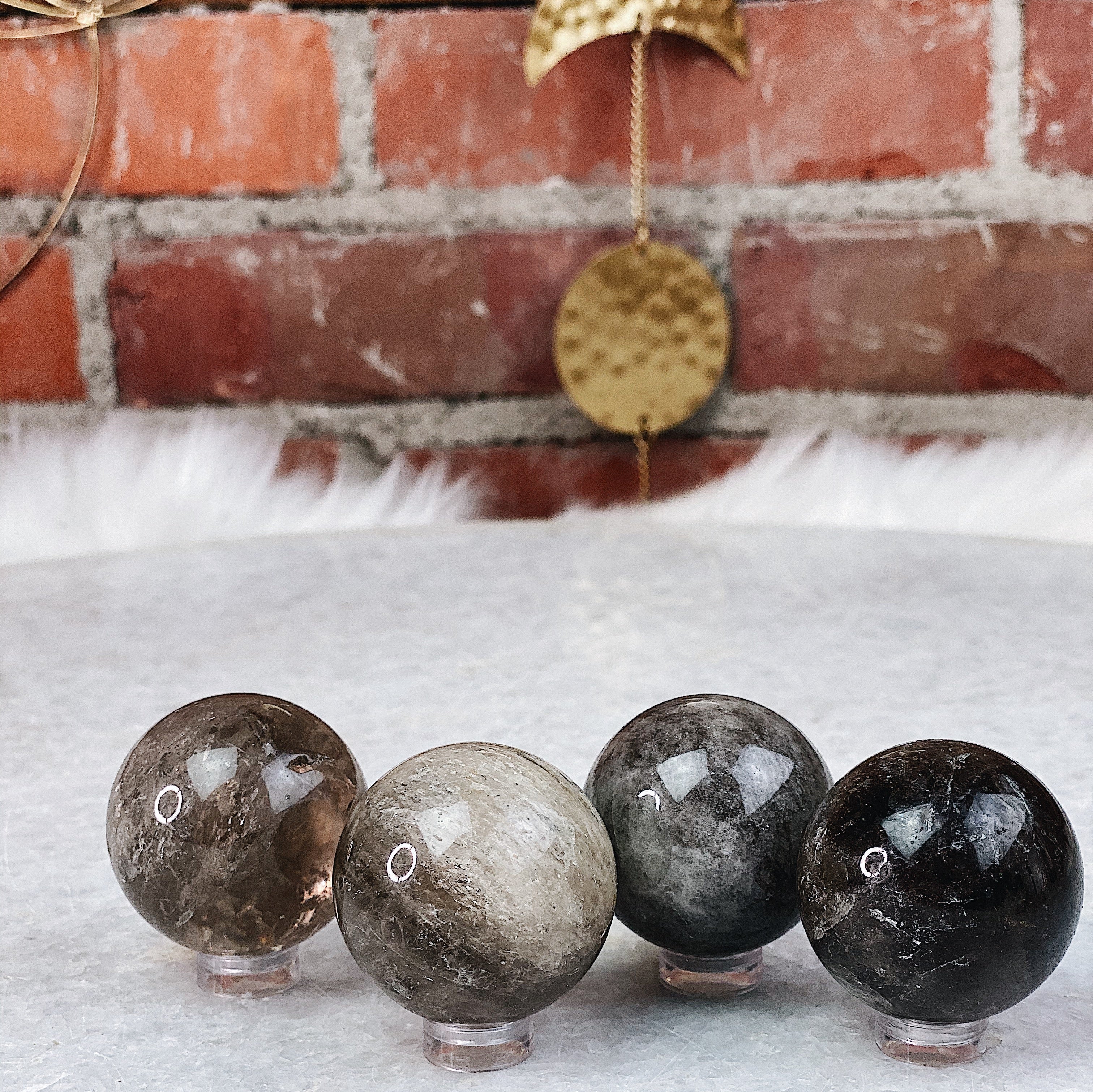 Intuitively Chosen Smokey Quartz Sphere Wild Alabaster