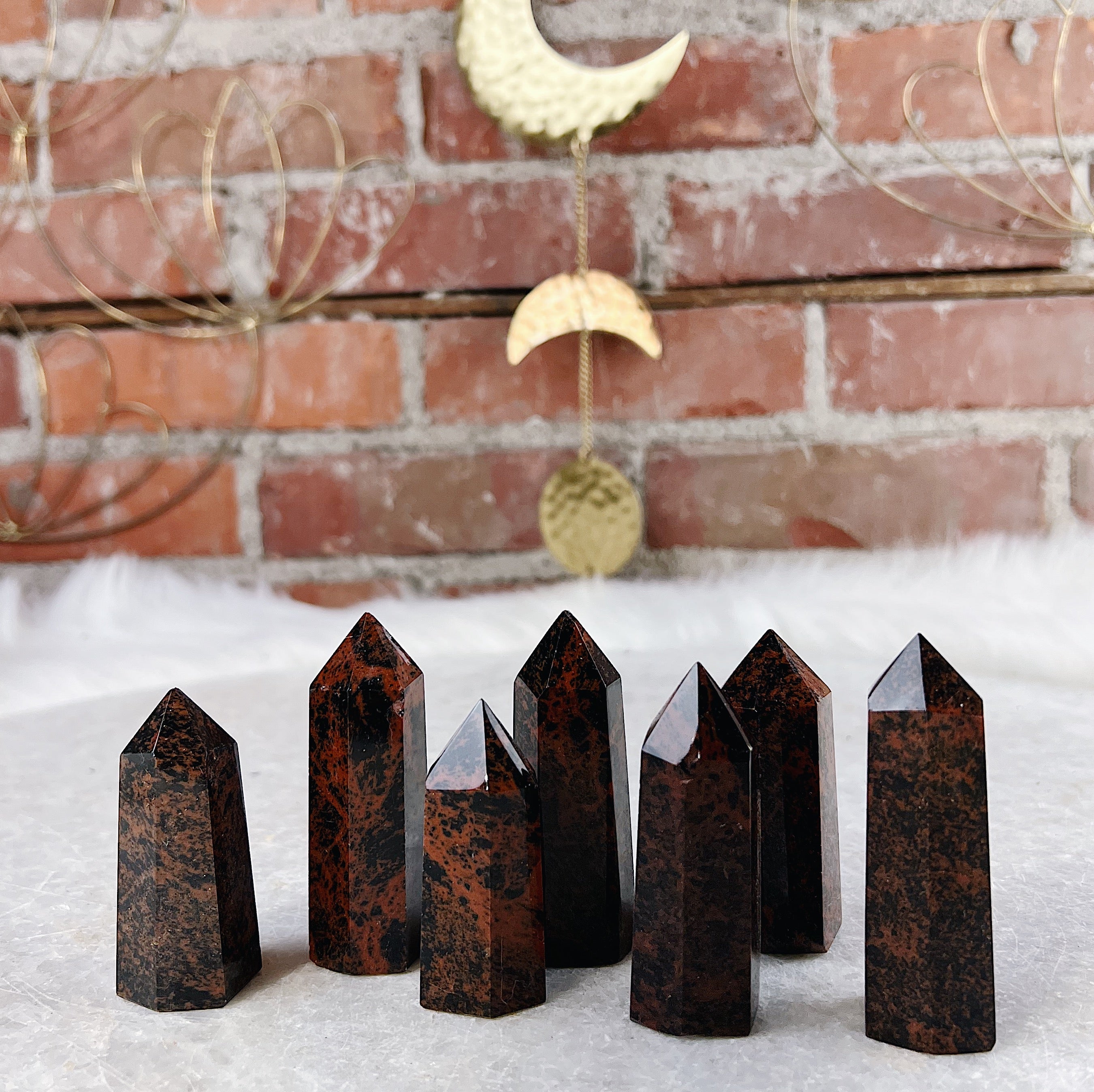 Intuitively Chosen Mahogany Obsidian Small Tower Wild Alabaster