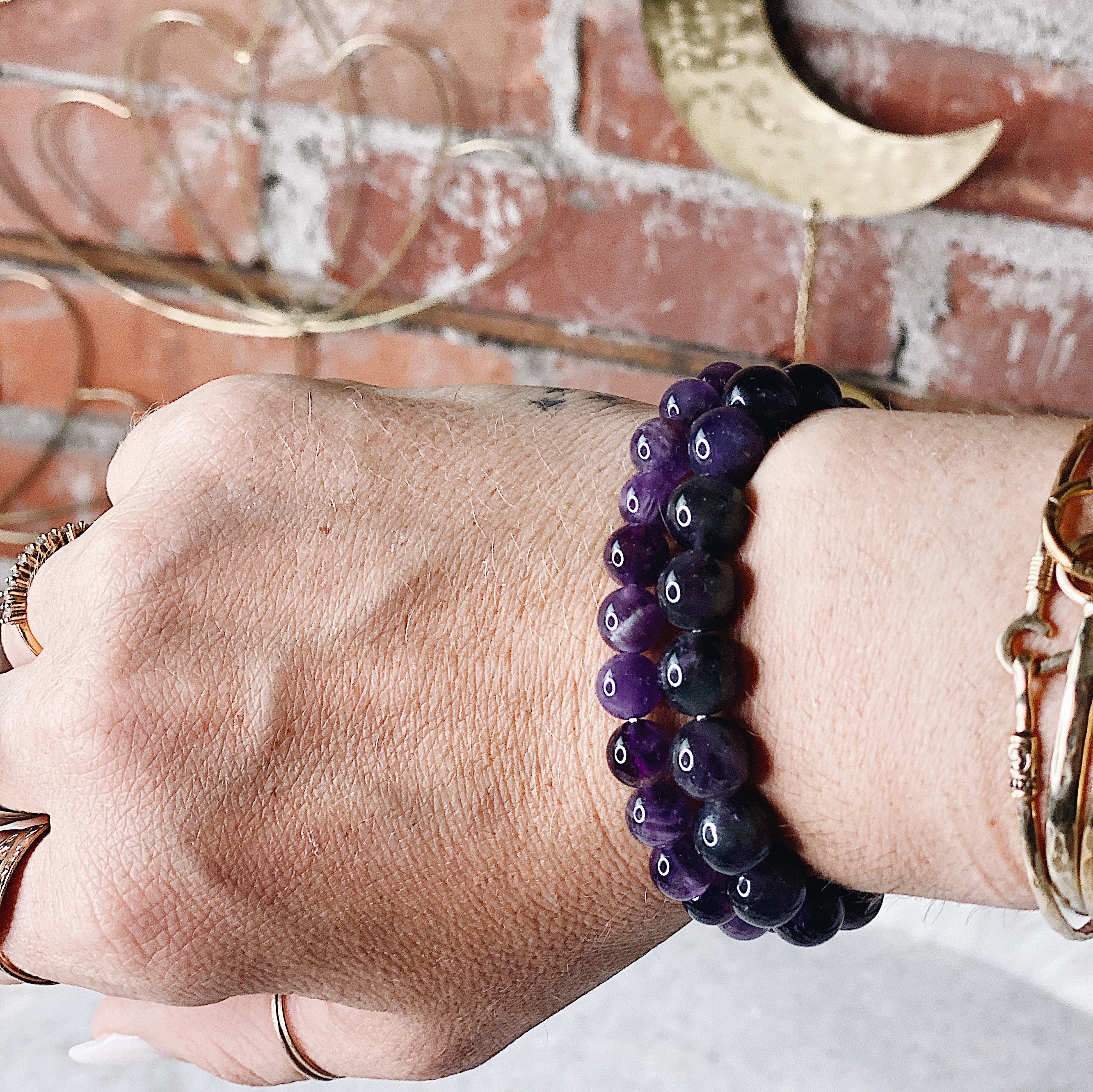 Intuitively Chosen Amethyst Round Stone Bracelet Wild Alabaster