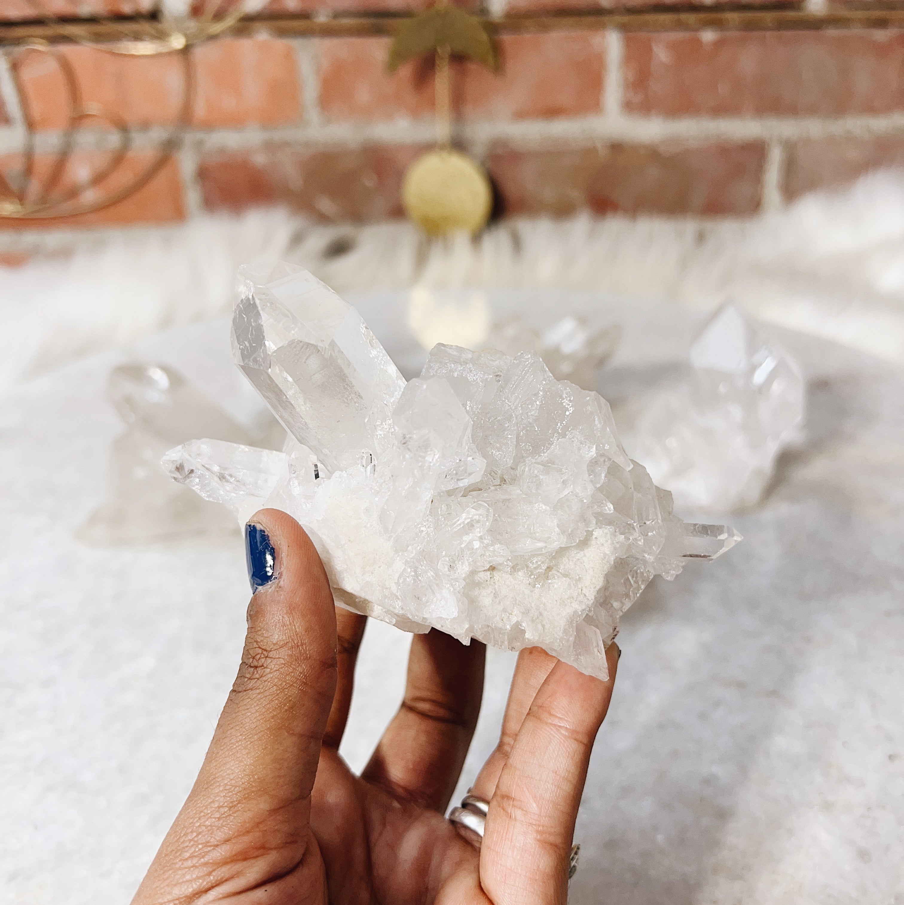 Intuitively Chosen Medium Clear Quartz Cluster Wild Alabaster