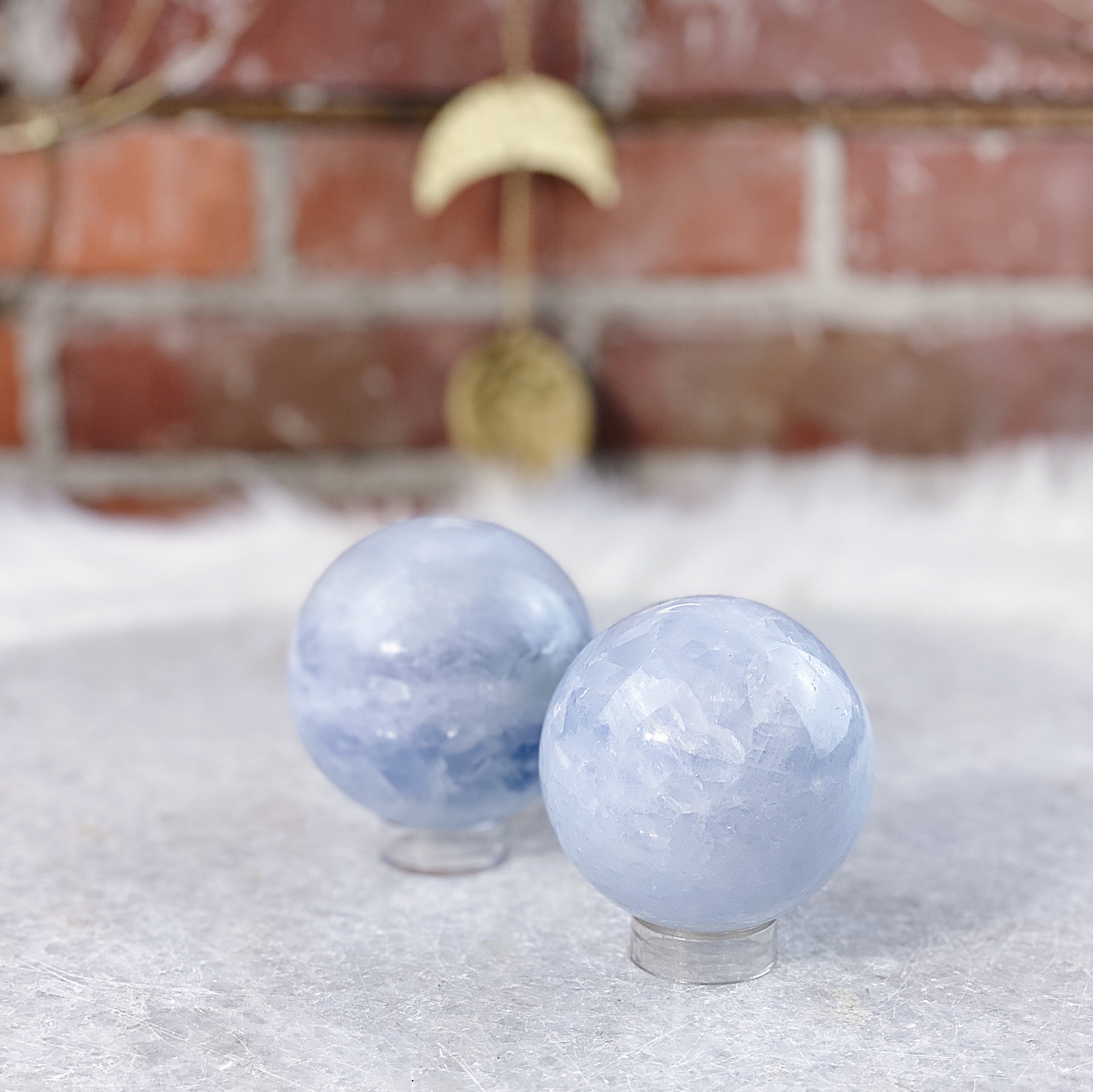 Intuitively Chosen Medium Blue Calcite Sphere Wild Alabaster