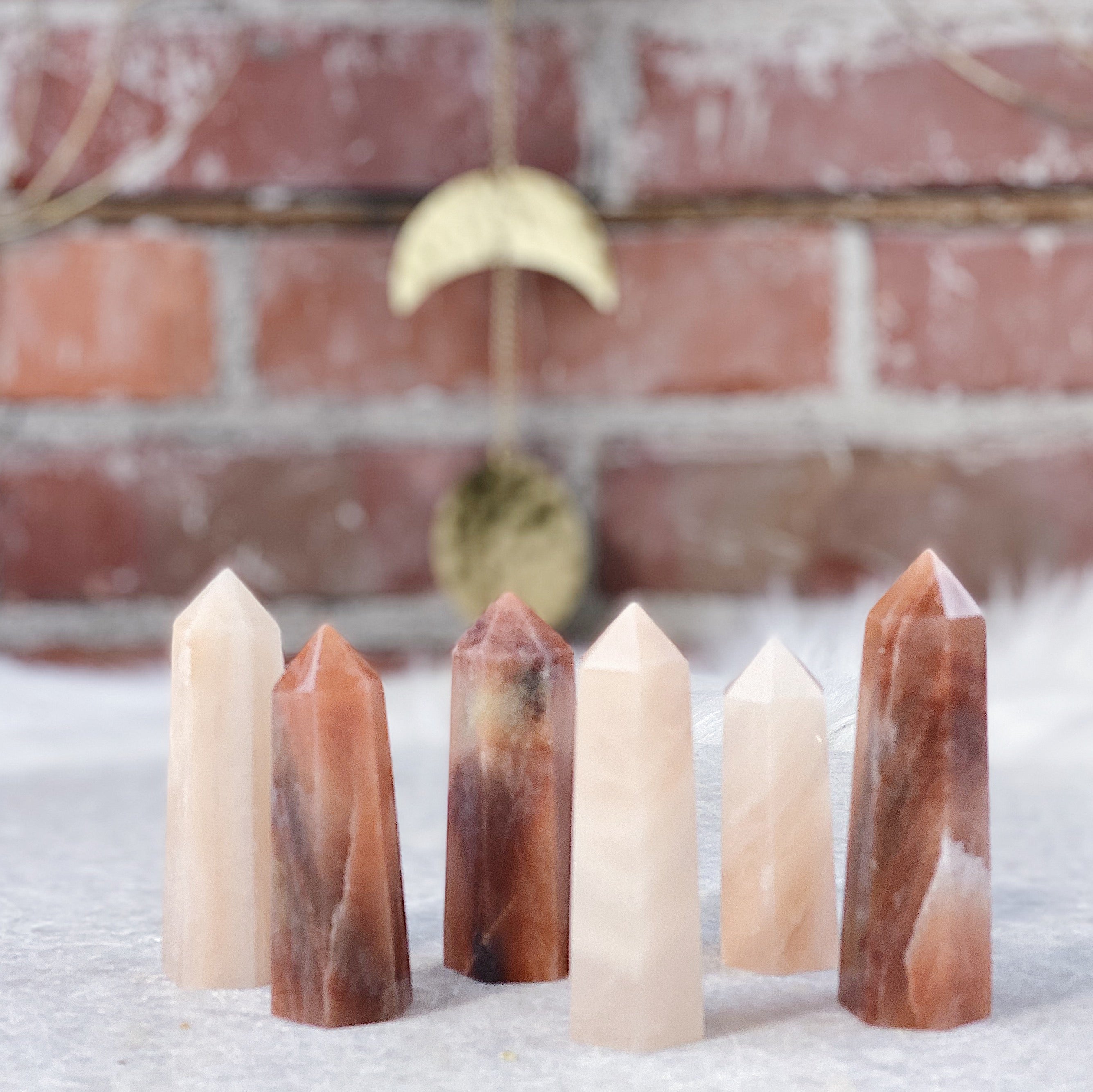 Intuitively Chosen Peach Aventurine Small Tower Wild Alabaster