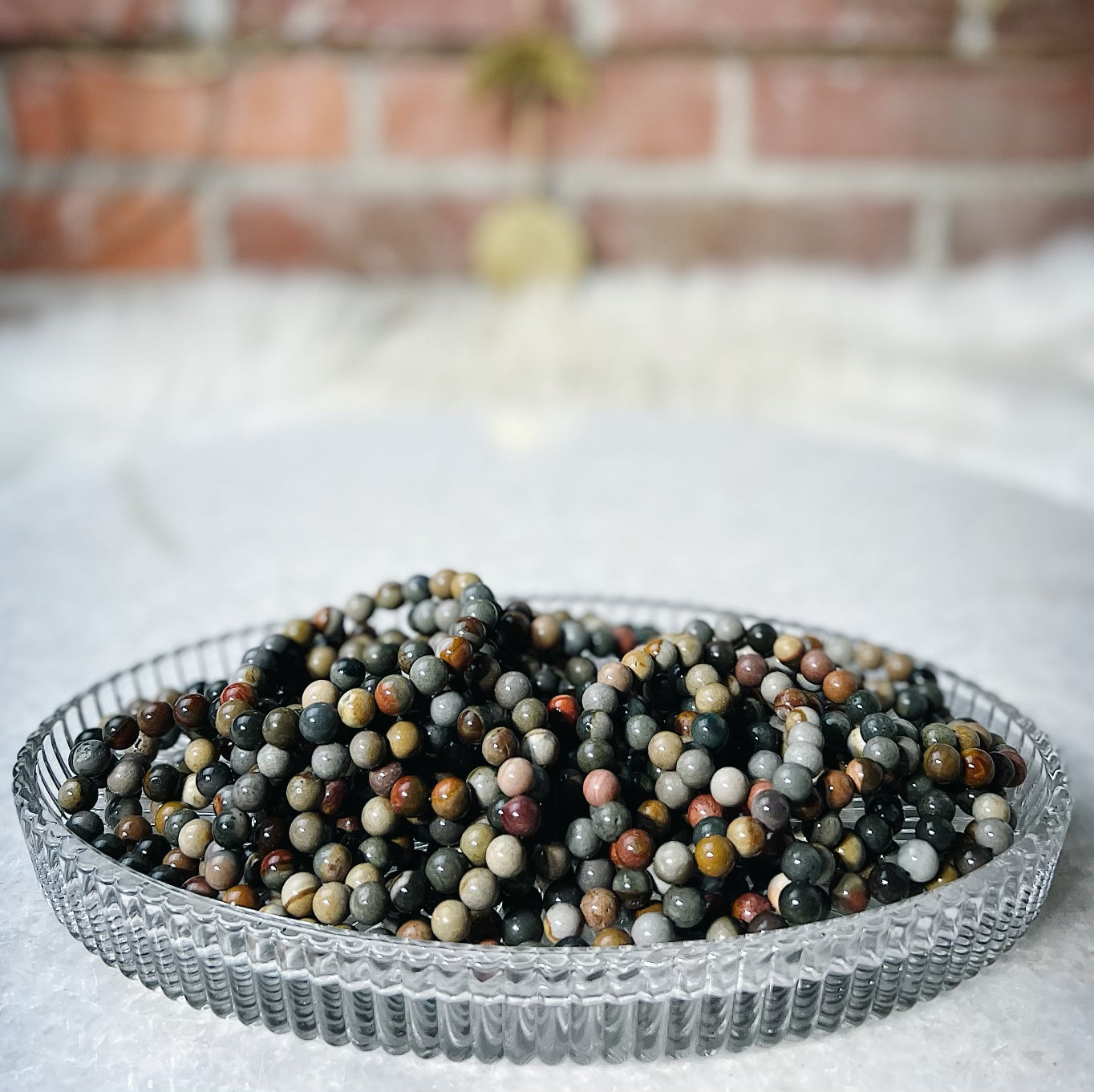 Intuitively Chosen Desert Jasper Round Stone Bracelet Wild Alabaster