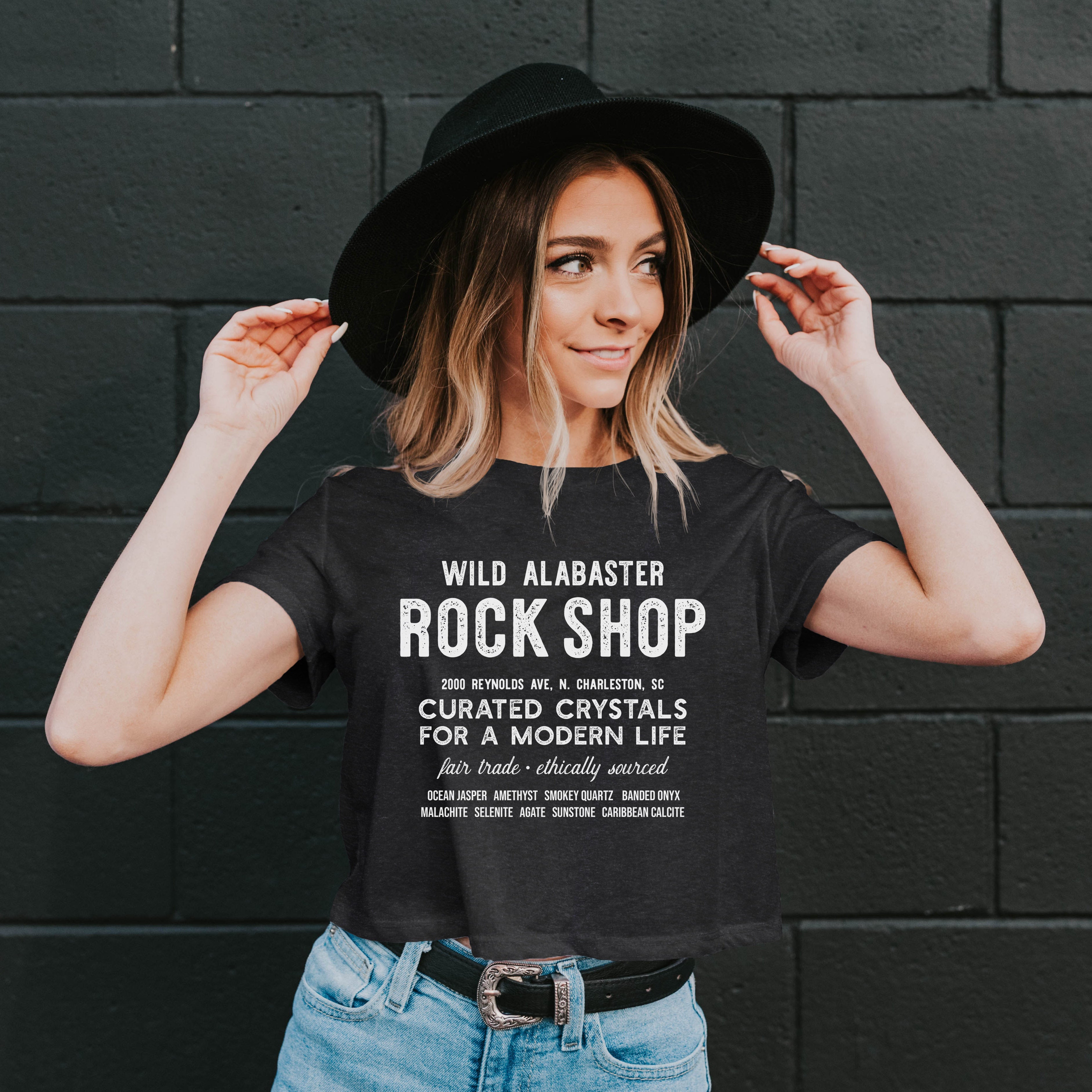 Wild | Alabaster "Rock Shop" Crop T-Shirt Wild Alabaster