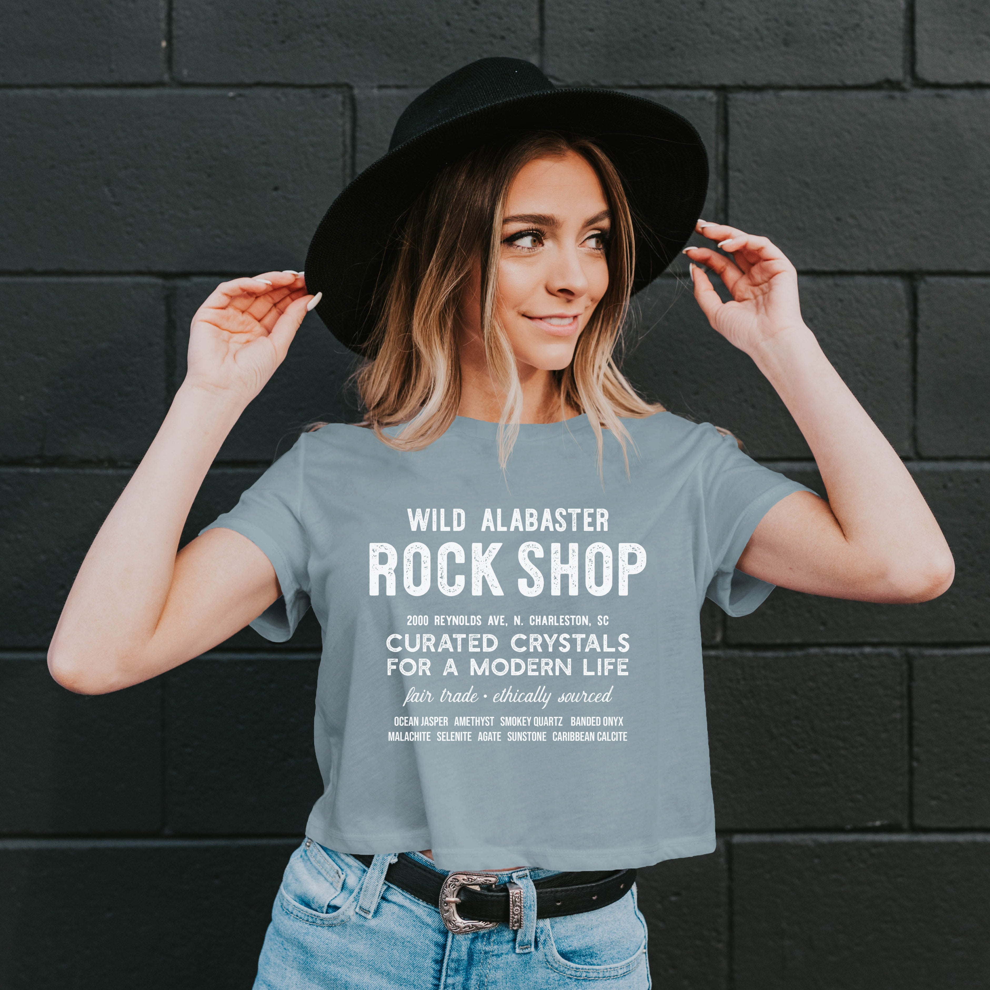 Wild | Alabaster "Rock Shop" Crop T-Shirt Wild Alabaster