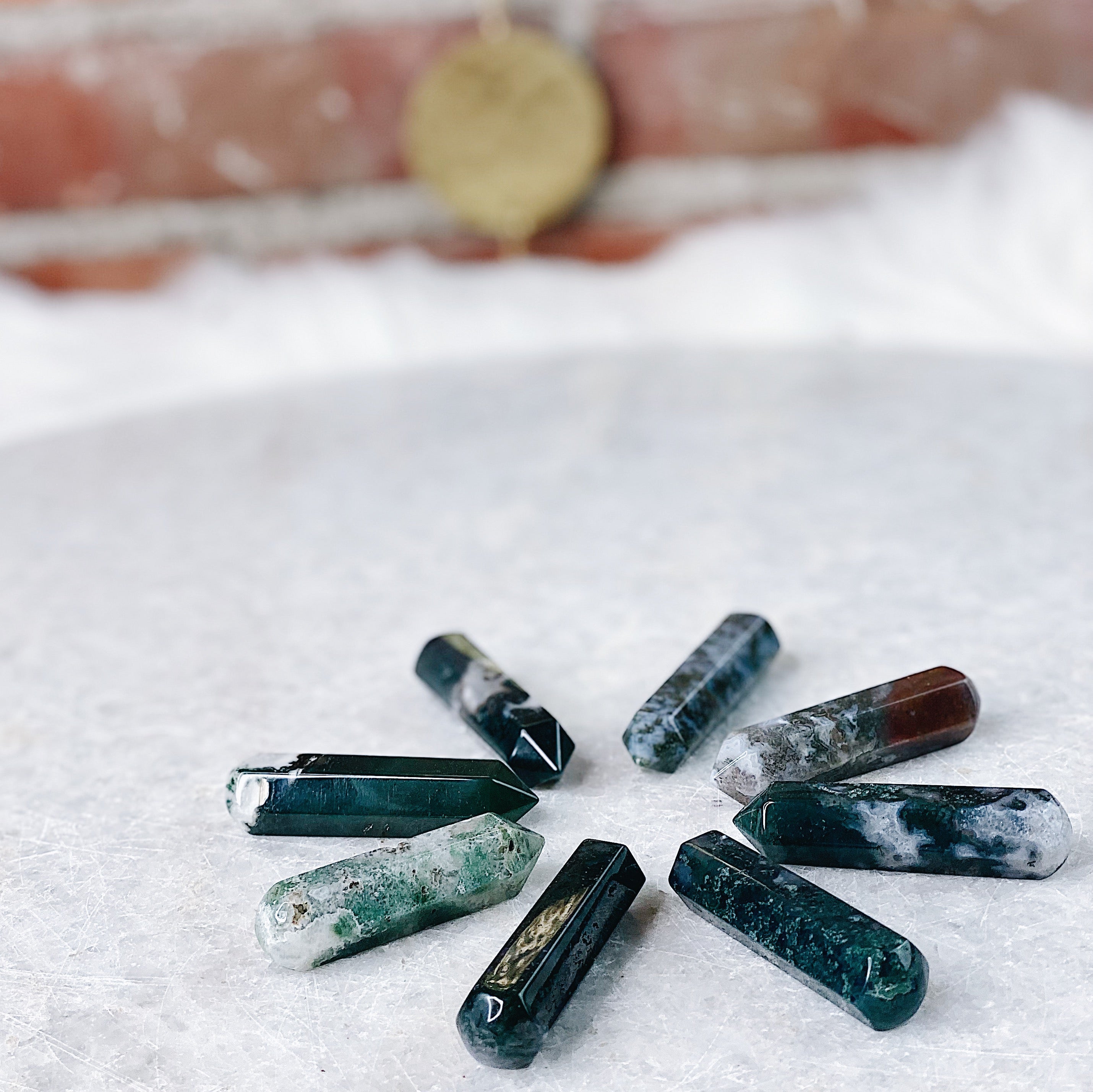 Moss Agate Massage Wand Wild Alabaster