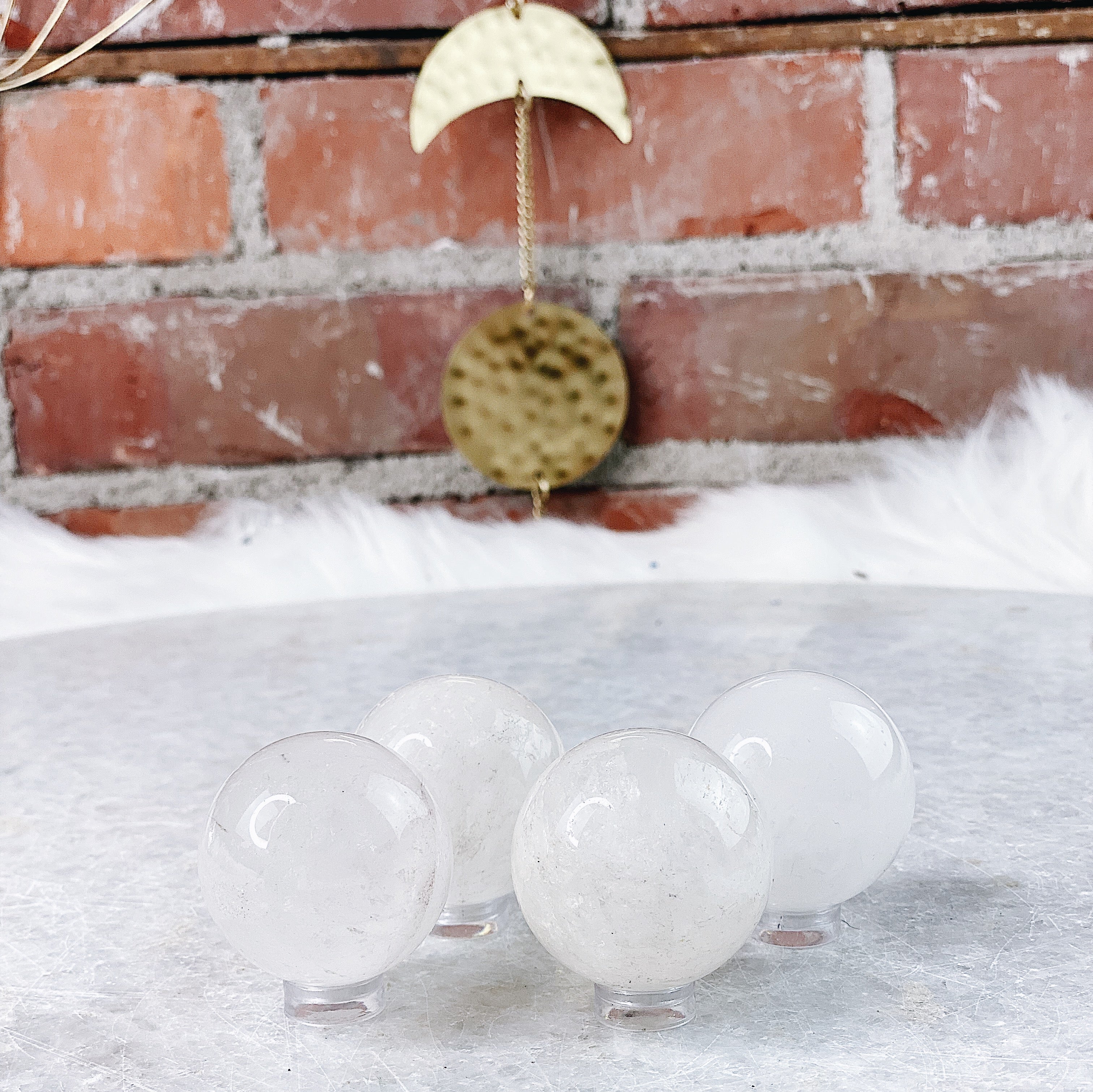 Intuitively Chosen Clear Quartz Sphere Wild Alabaster
