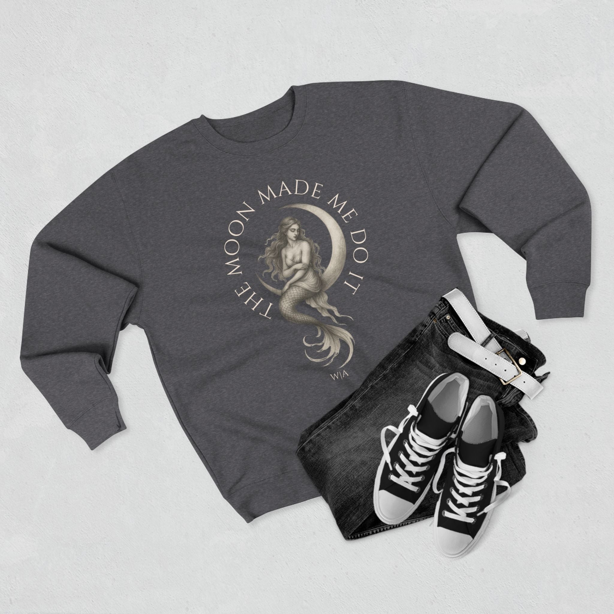 The Moon Made Me Do it Mermaid | Cozy Crewneck Sweatshirt