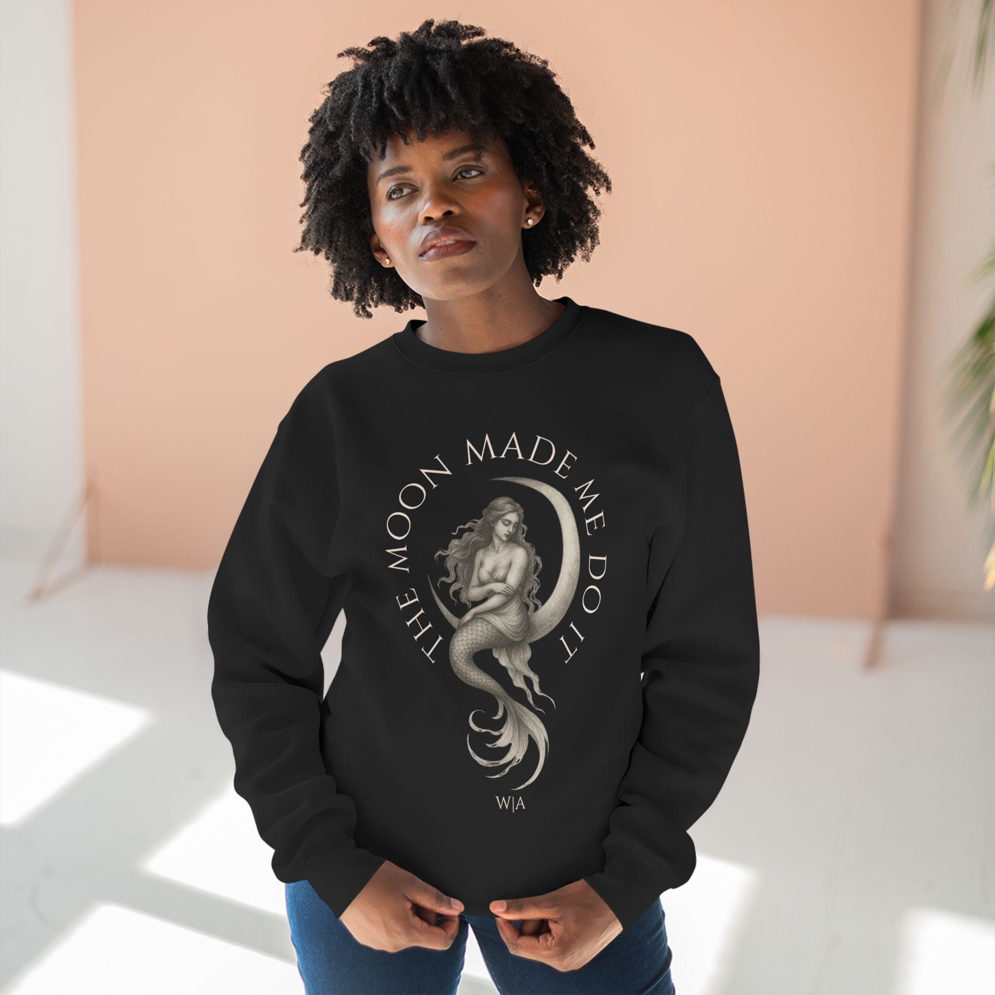 The Moon Made Me Do it Mermaid | Cozy Crewneck Sweatshirt