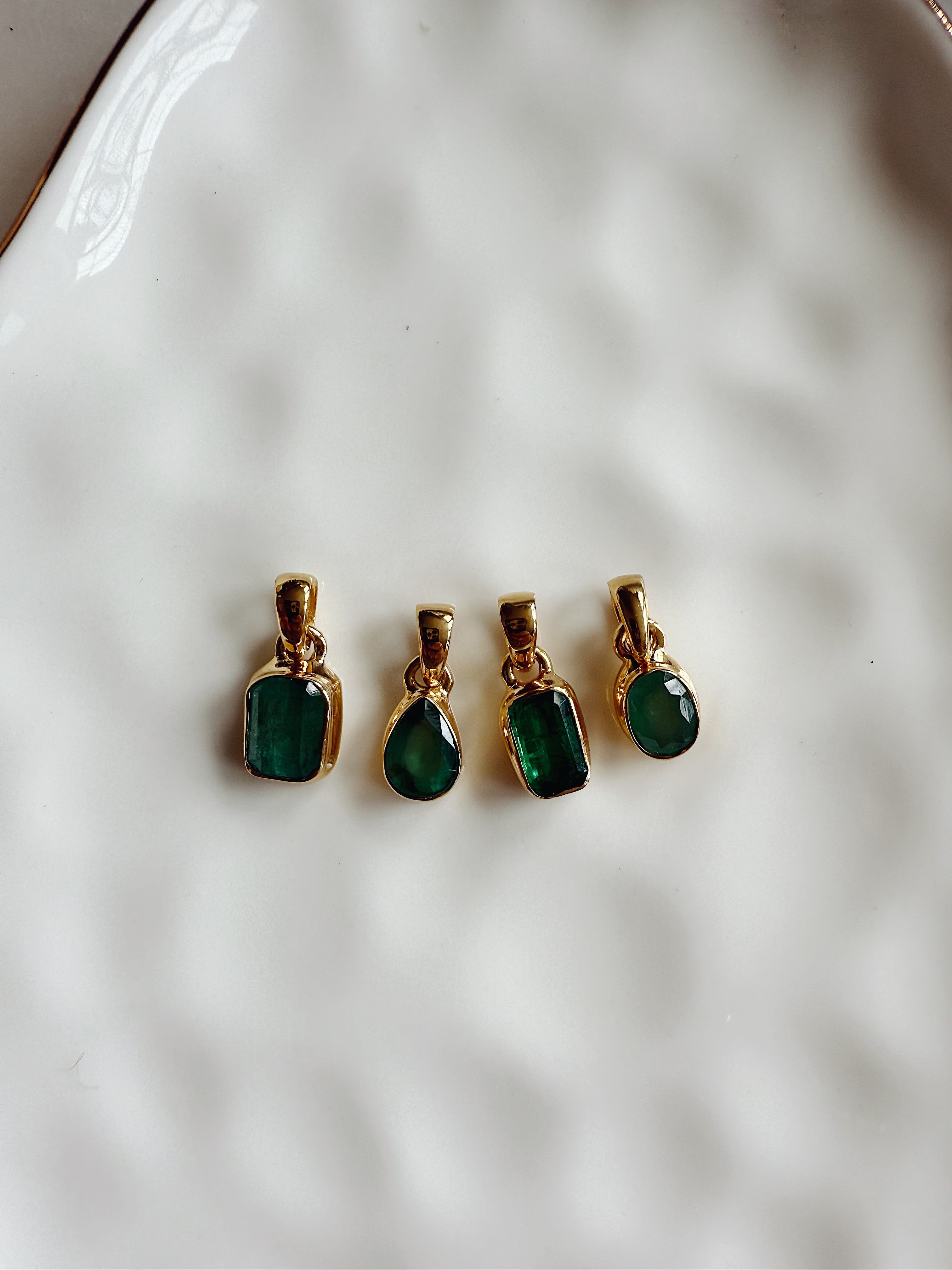 Faceted Emerald Pendants