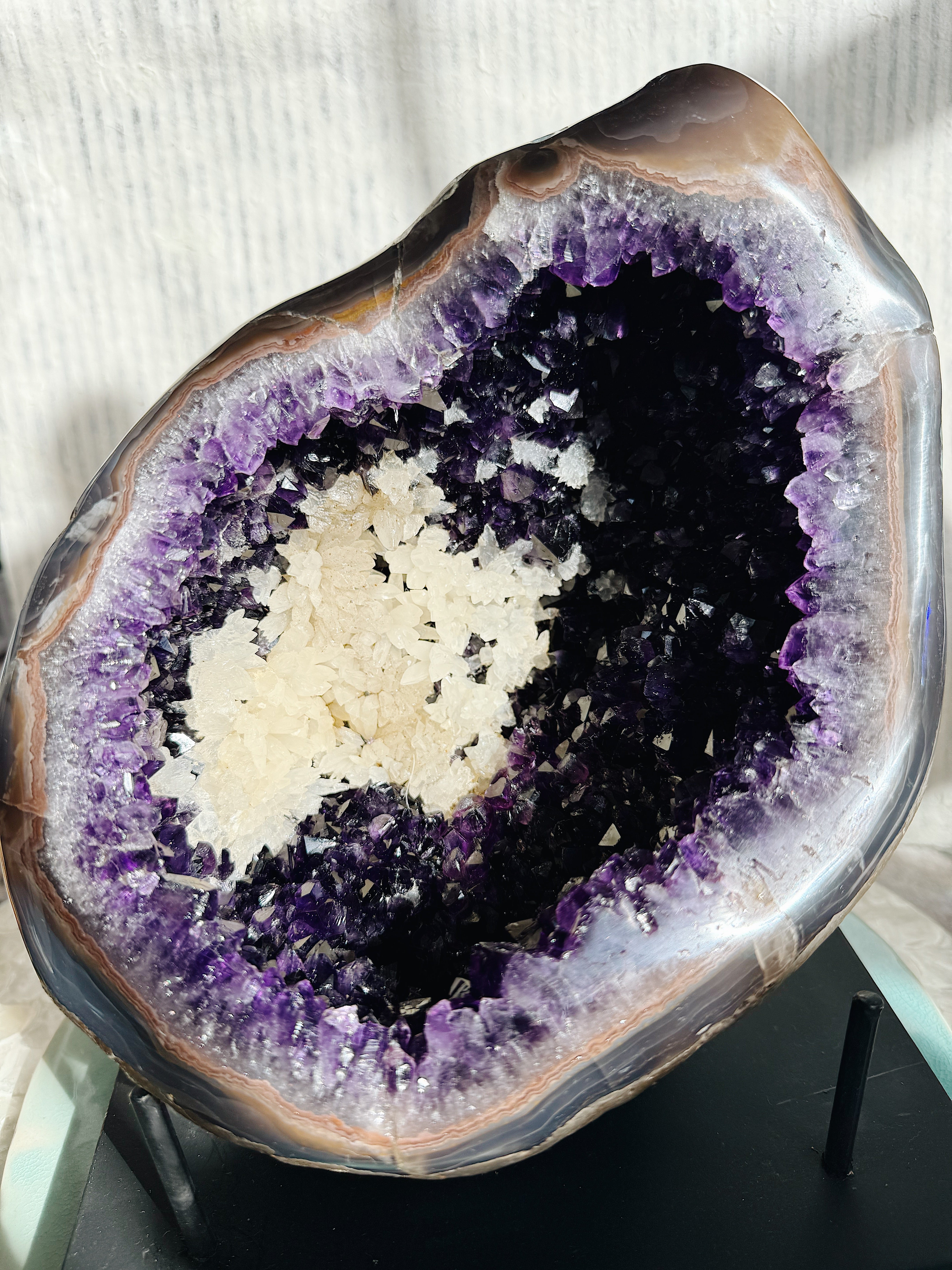Amethyst Druzy Cluster w/Calcite