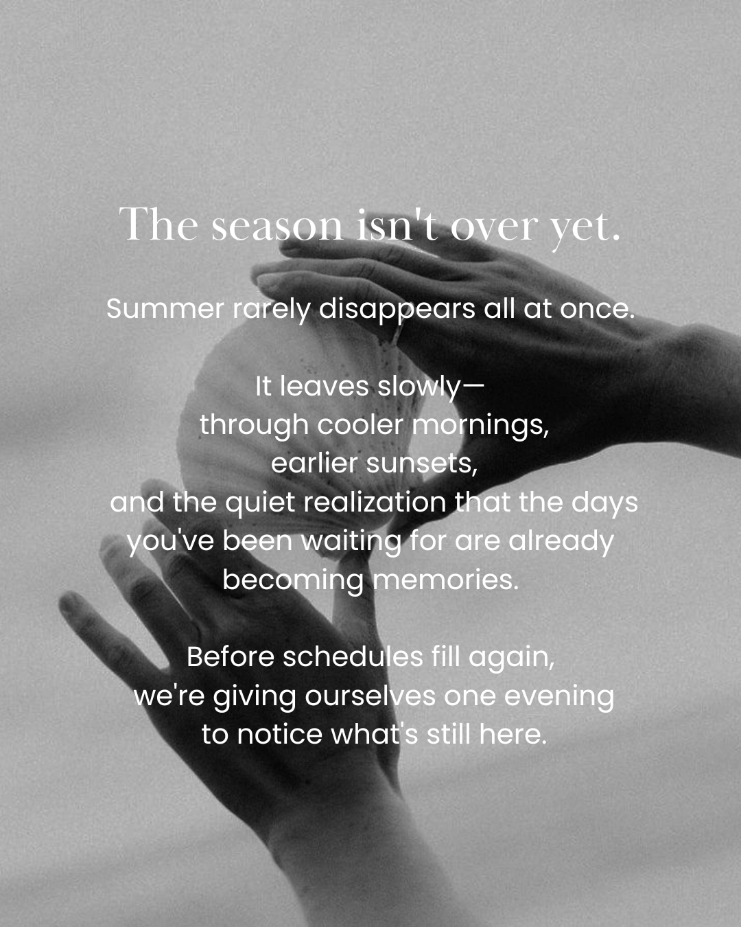 Before Summer Slips Away | Somatic Workshop