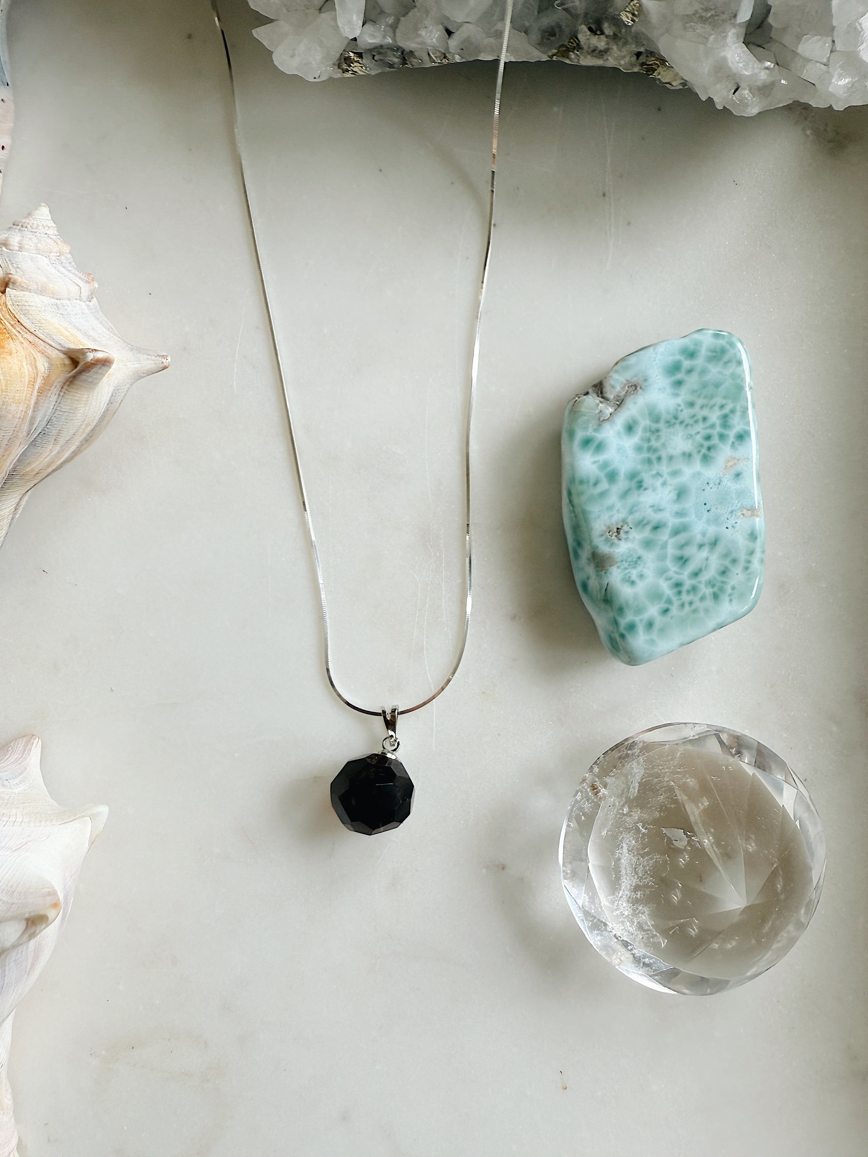 Faceted Belgian Fluorite Pendant | Gold