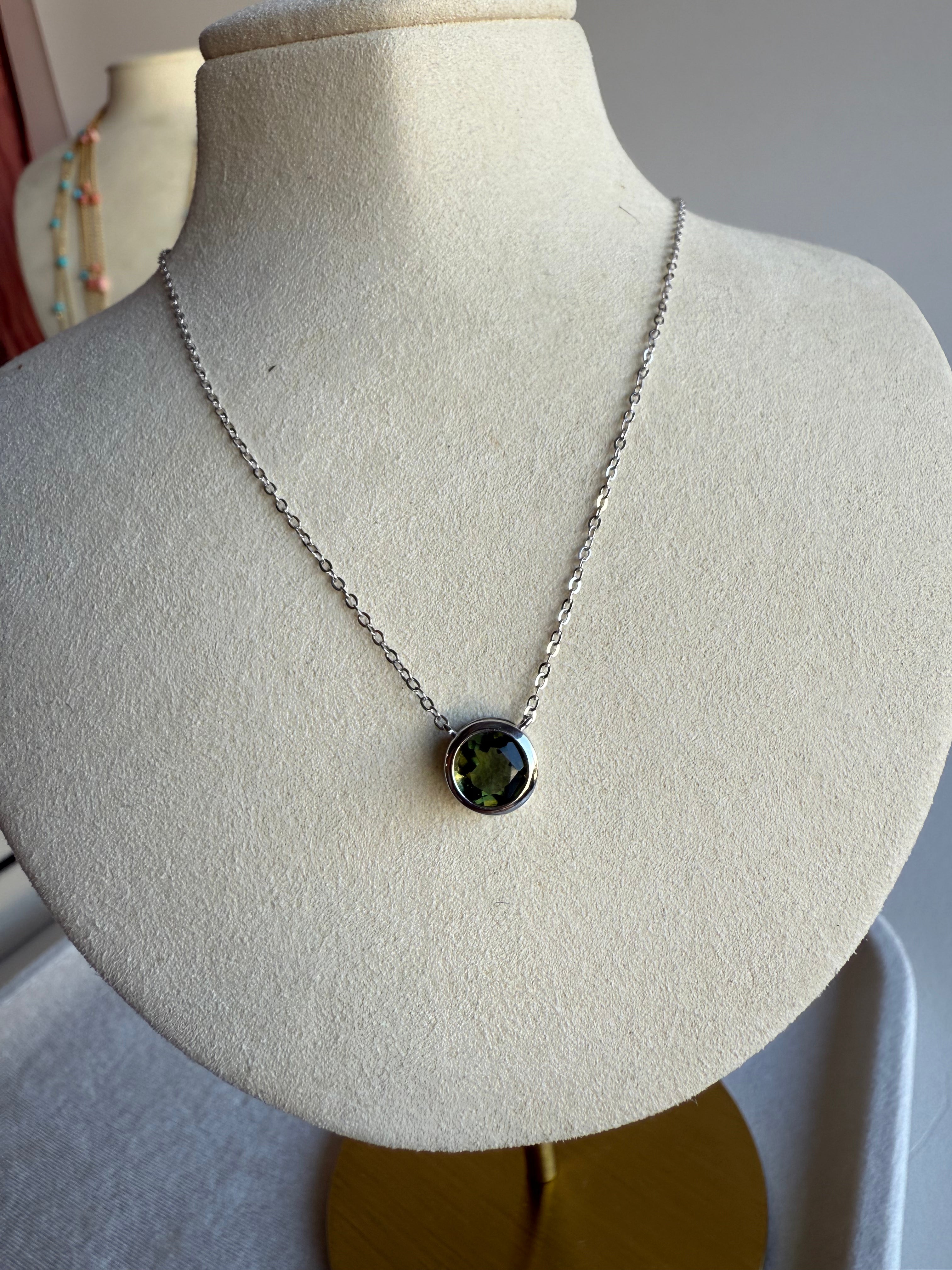 Bezel Moldavite 925c