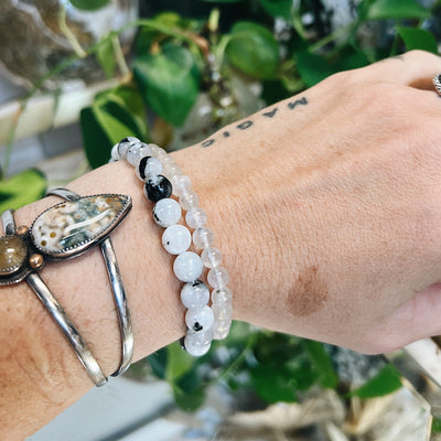 Moonstone Bracelet Pair Wild Alabaster