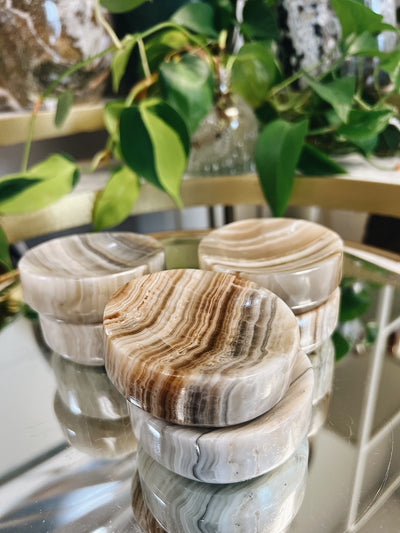 Intuitively Chosen Banded Onyx Ring Dish Wild Alabaster