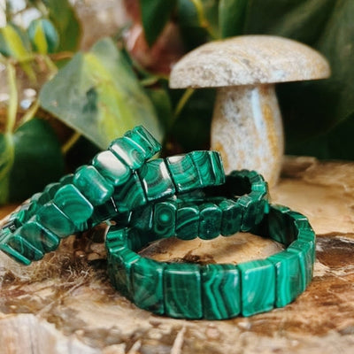 Intuitively Chosen Malachite Round Stone Bracelet Wild Alabaster