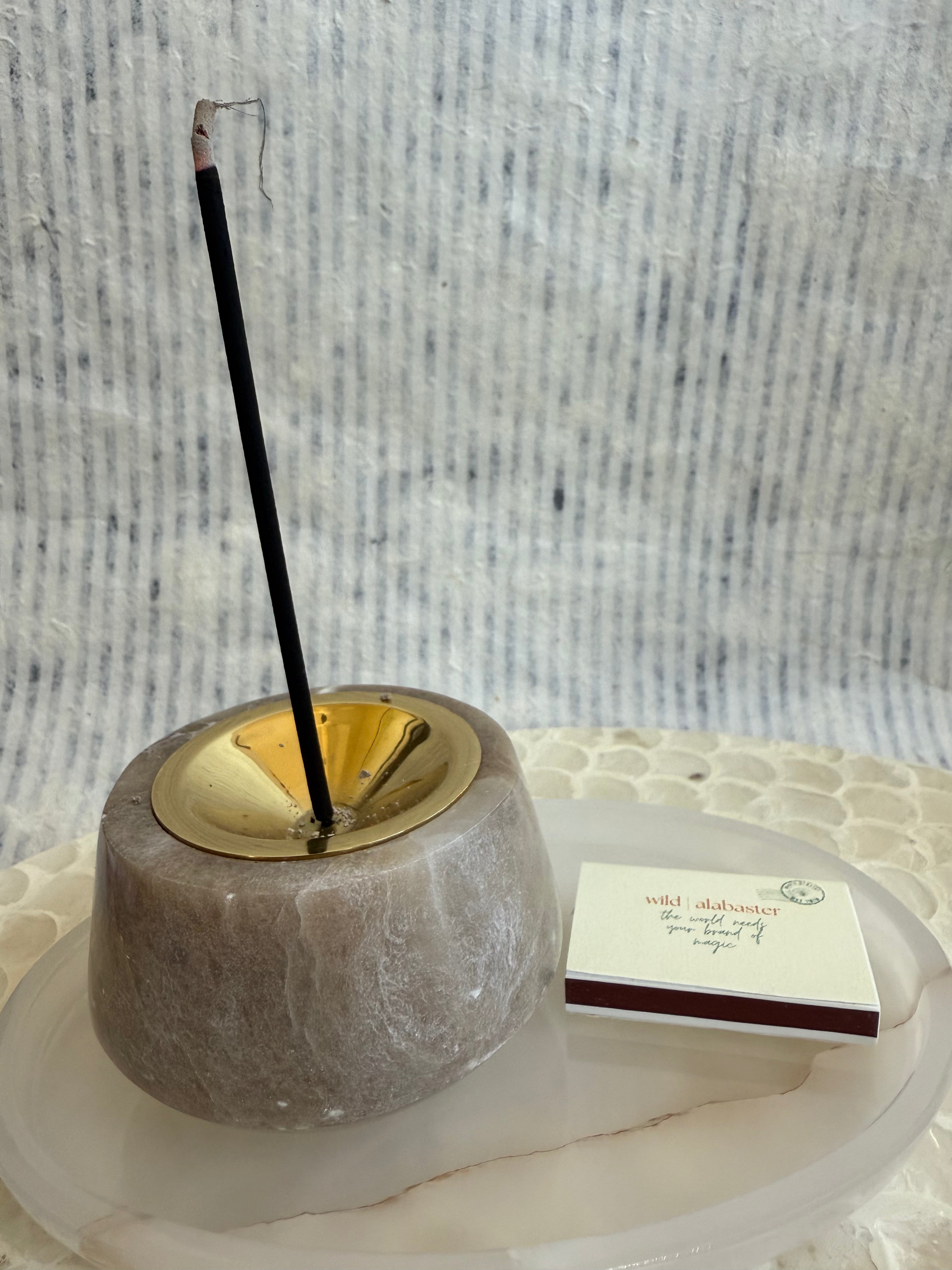 Alabaster Incense & Palo Santo Holders | Hand-Carved Starfall Collection