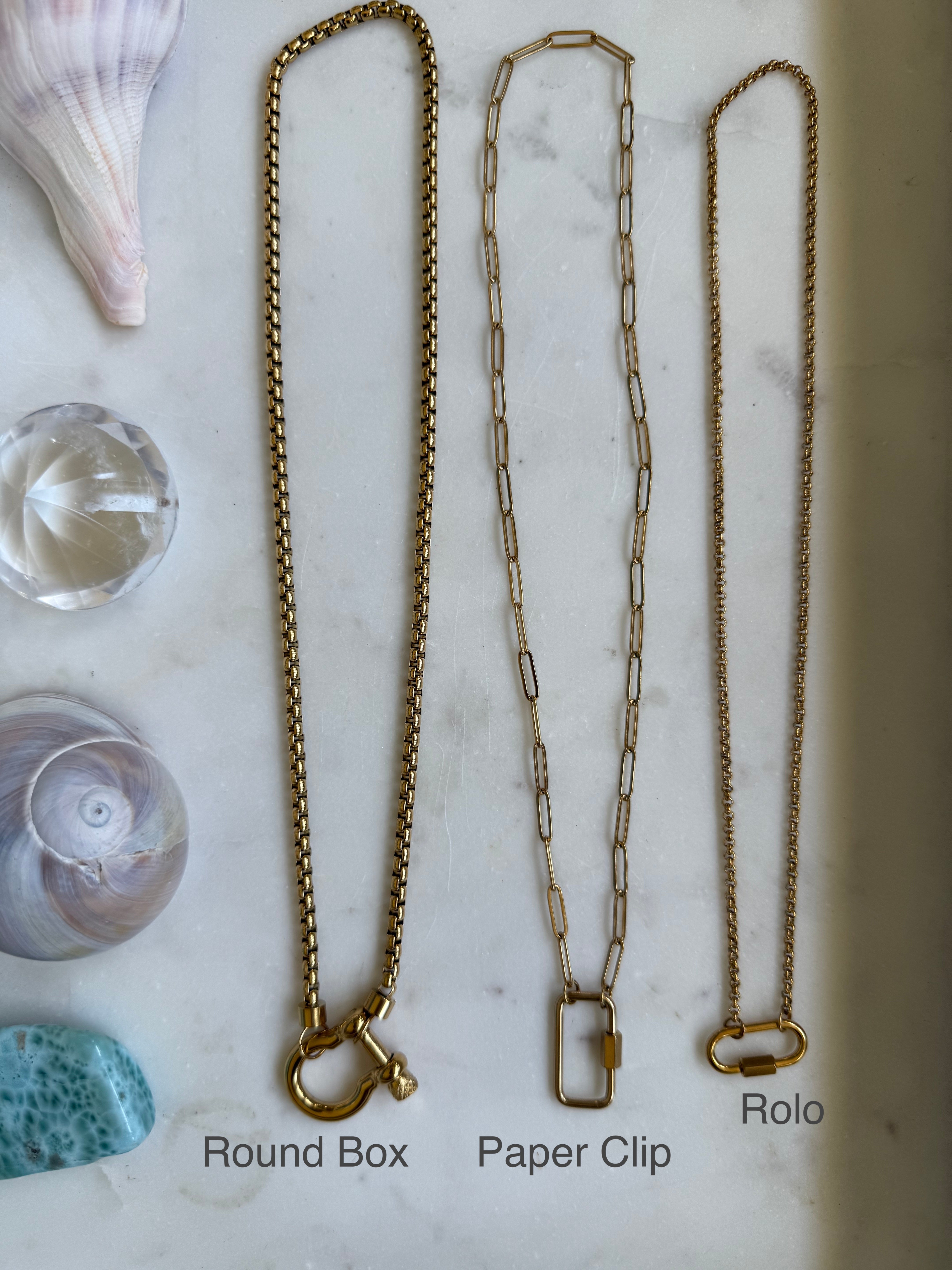 Saylor Carabiner Necklace | Customizable Gold Chains