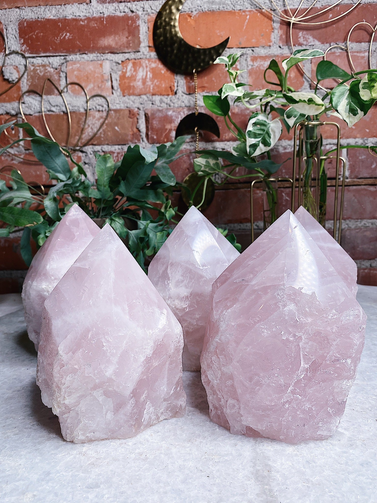 Polished Quartz Stone Lamp | Smoky or Rose Quartz