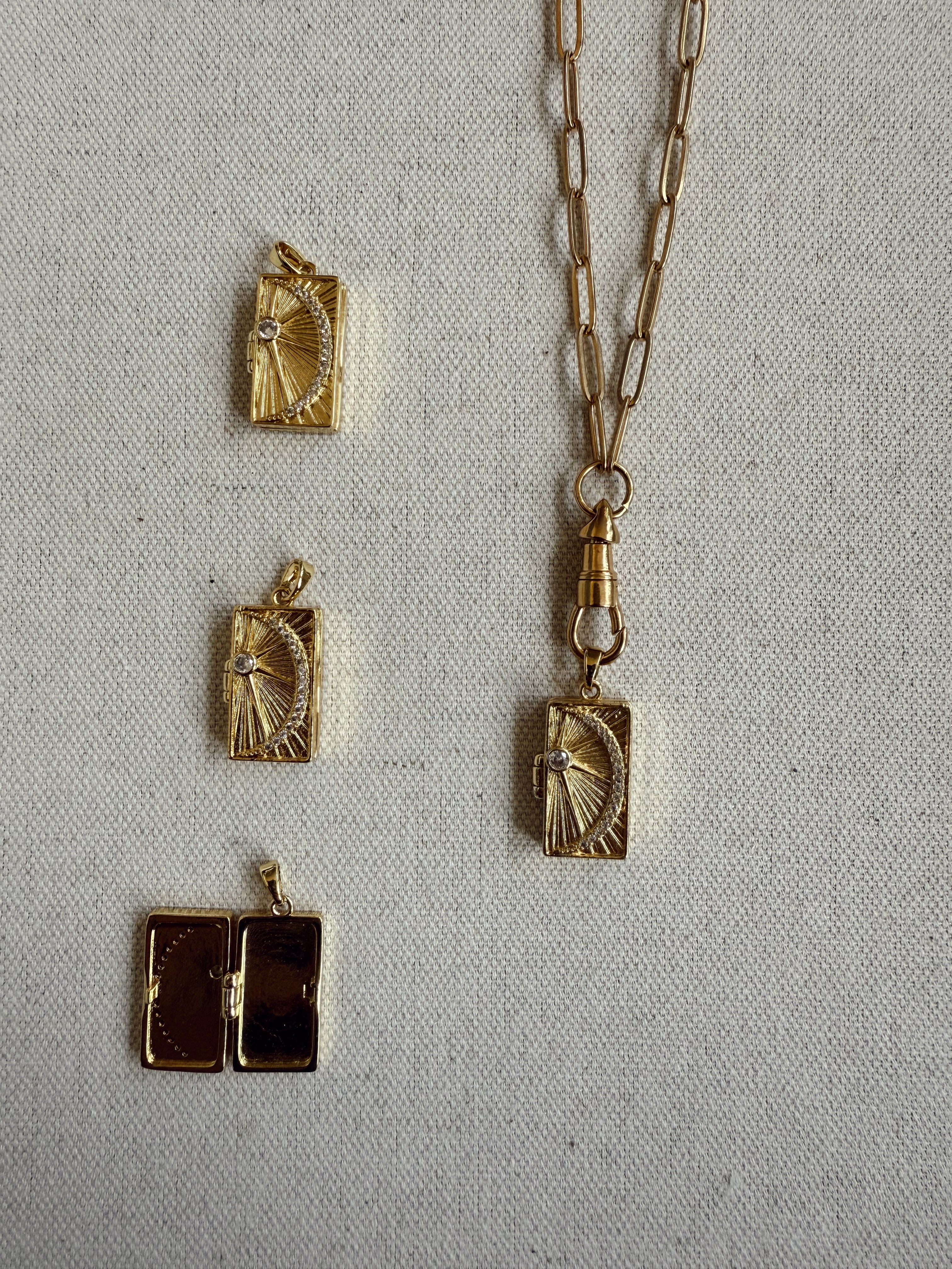 Gold Plated Charm Locket – Sol or Luna