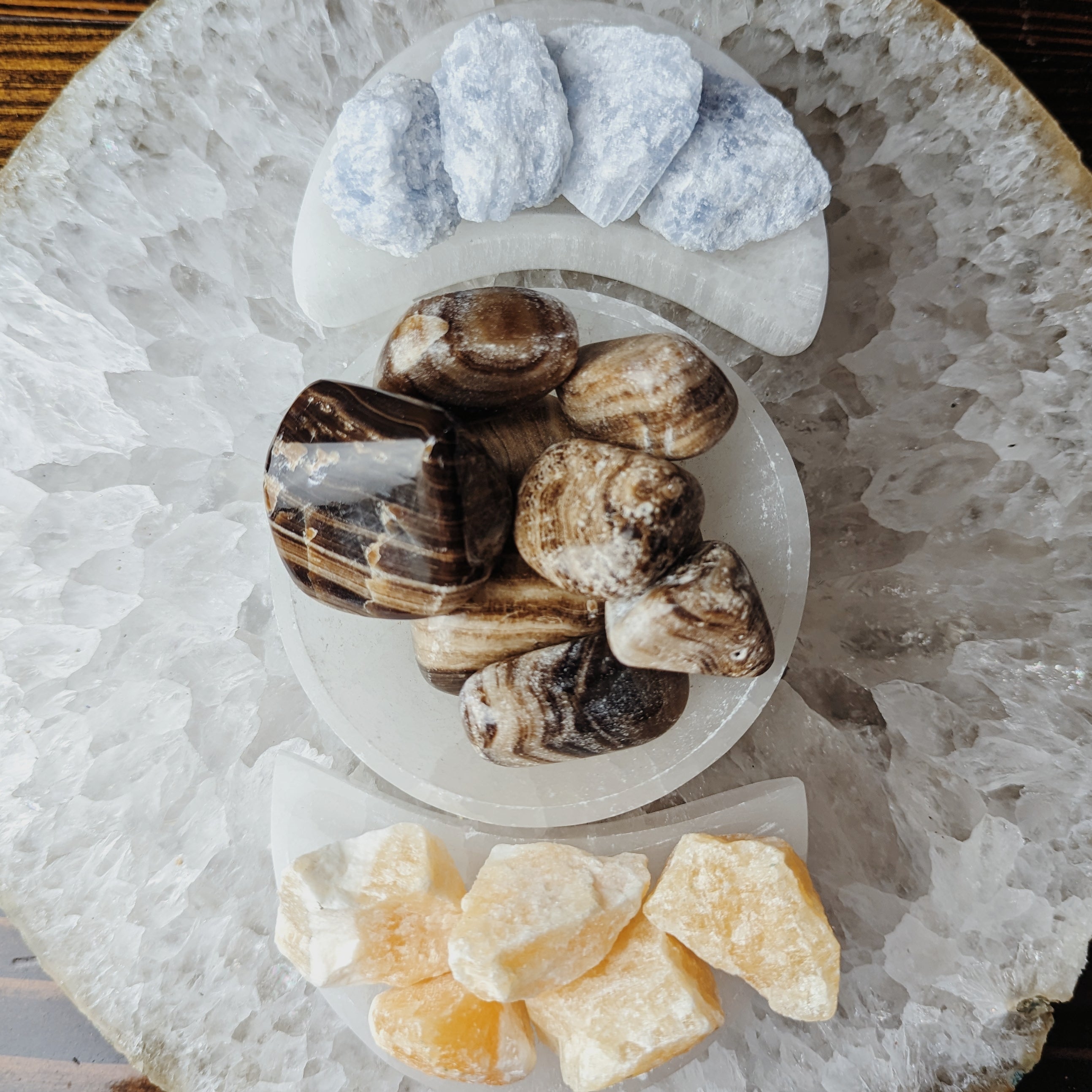 Intuitively Chosen Calcite Tumble 1 lb. Bag Wild Alabaster