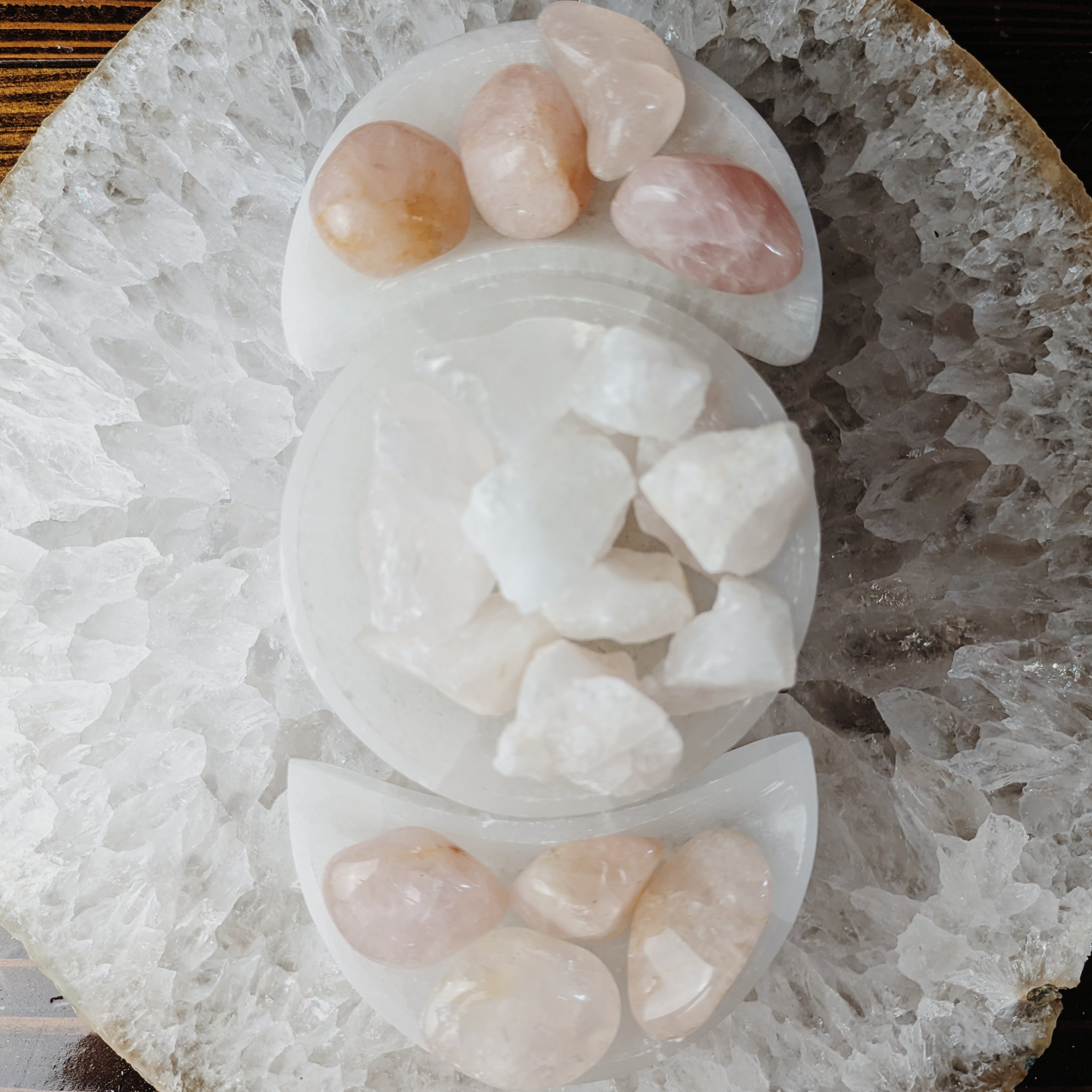 Intuitively Chosen Rose Quartz Tumble (Raw or Polished) 1 lb. Bag Wild Alabaster