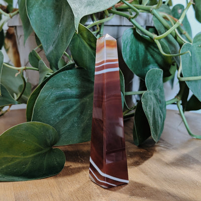 Red Banded Agate Modern Tower Wild Alabaster