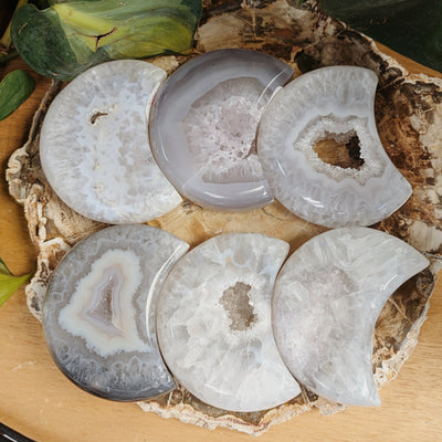 Druzy Agate Moons (Medium) Wild Alabaster