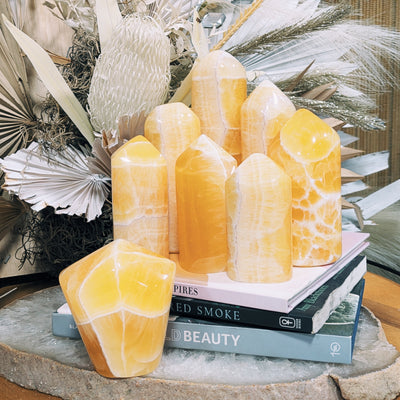 Honeycomb Calcite Small Tower Wild Alabaster