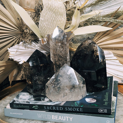 Smokey Quartz Tower Wild Alabaster