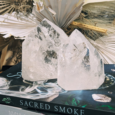 Medium Clear Quartz Tower Wild Alabaster
