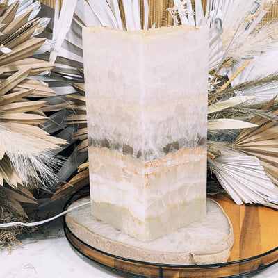 Luxe White Onyx Lamp Set Wild Alabaster