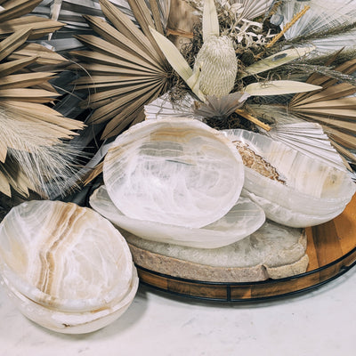 Intuitively Chosen White Onyx Bowl Wild Alabaster