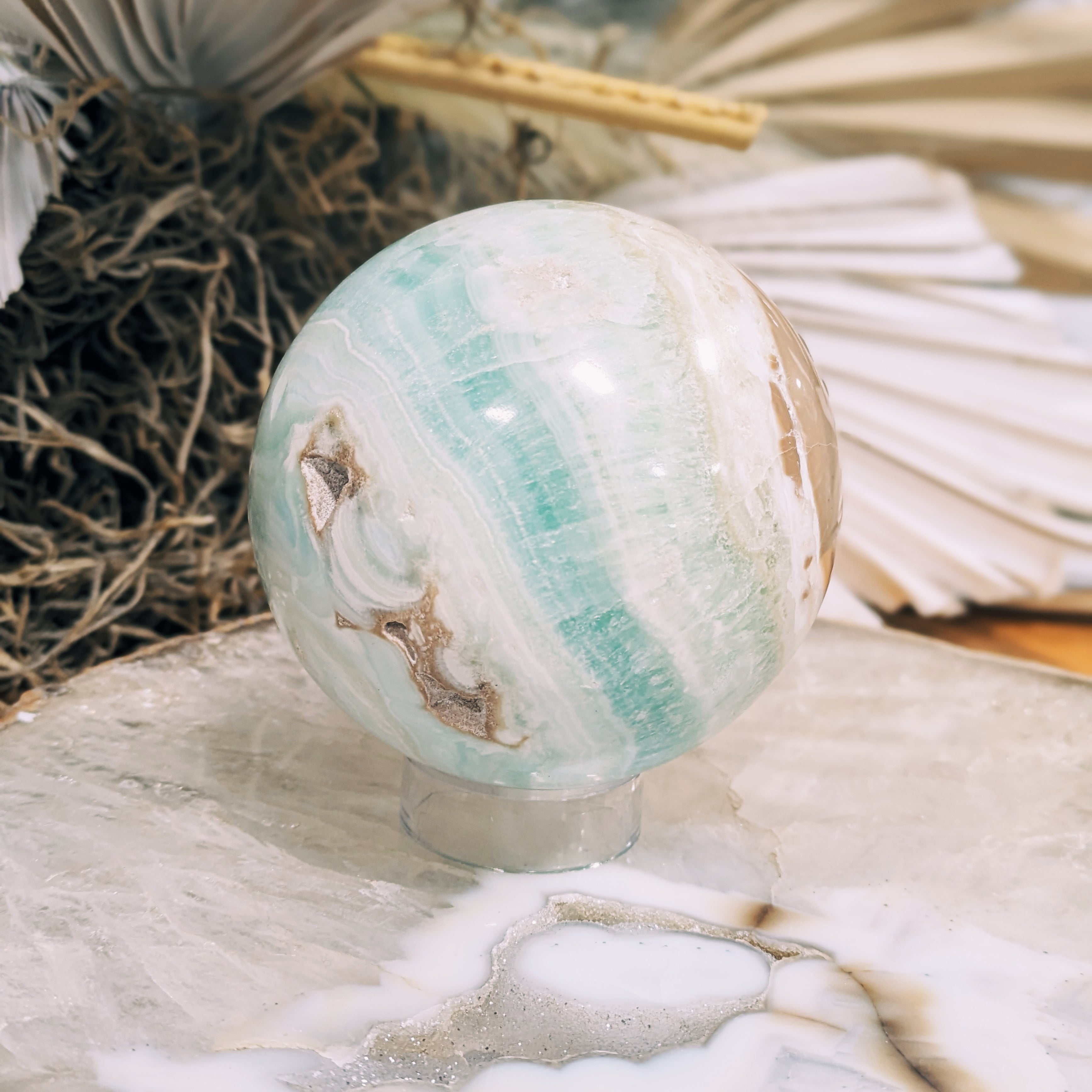 Caribbean Calcite Sphere Wild Alabaster