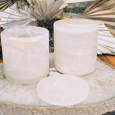 Intuitively Chosen White Onyx Canisters Wild Alabaster