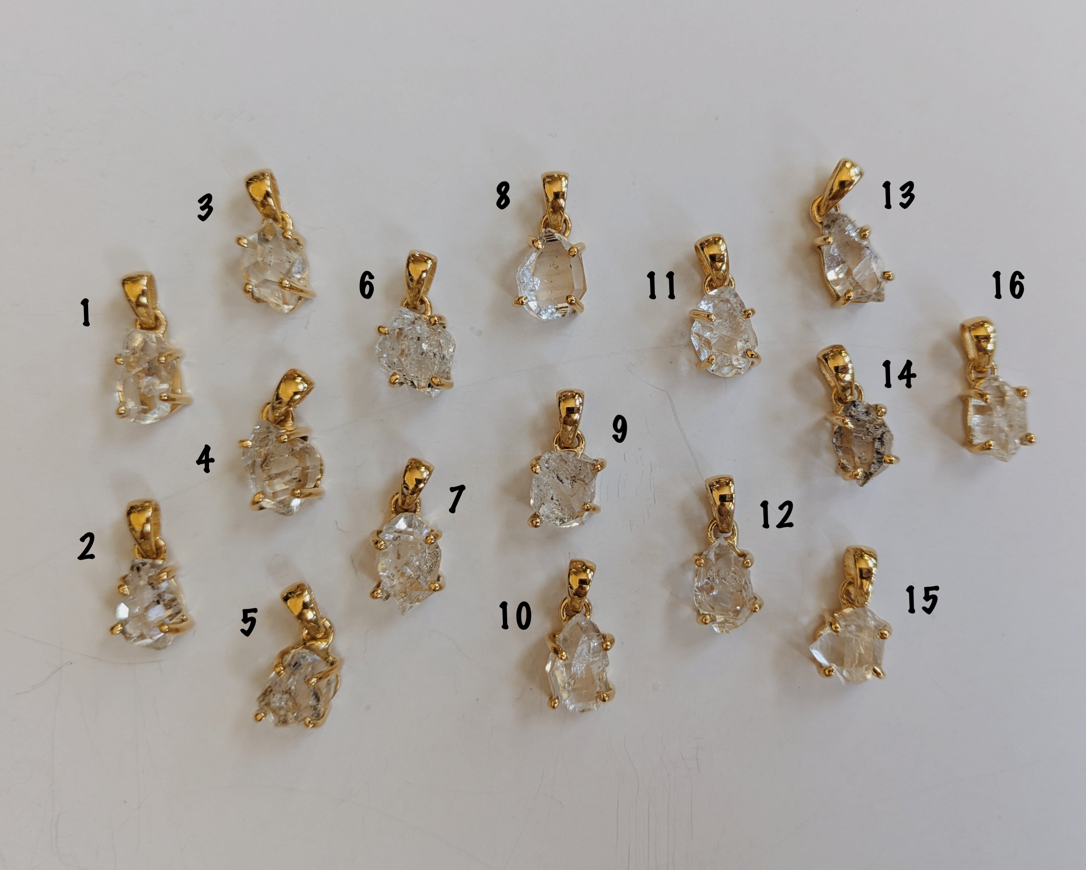 Herkimer  Diamond Pendants | Gold Wild Alabaster