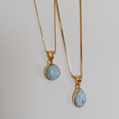 Larimar Pendants | Gold Wild Alabaster