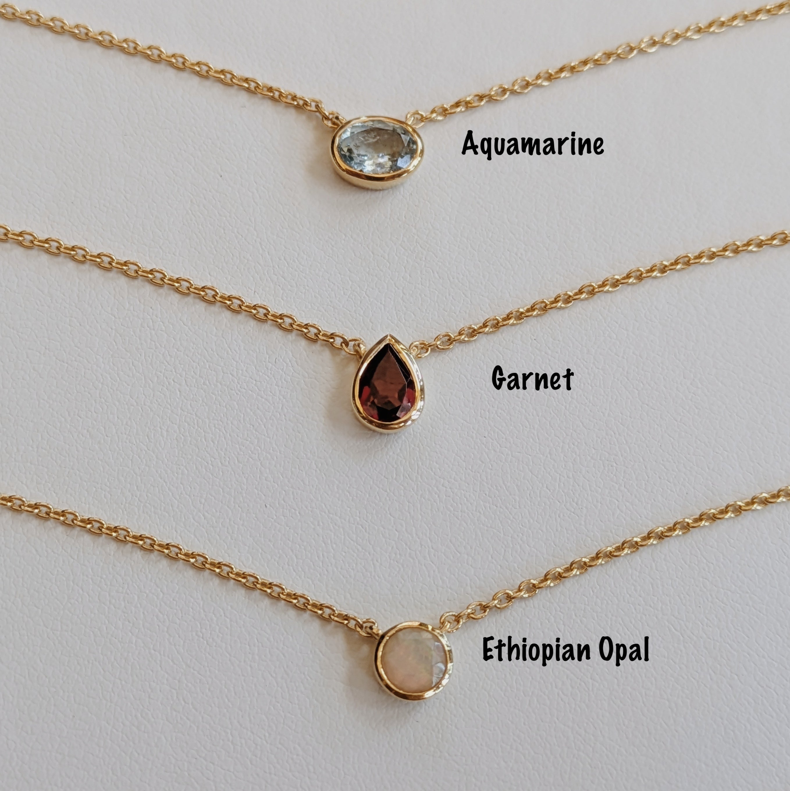 Dainty Faceted Gemstone Pendant Necklaces | Gold Wild Alabaster