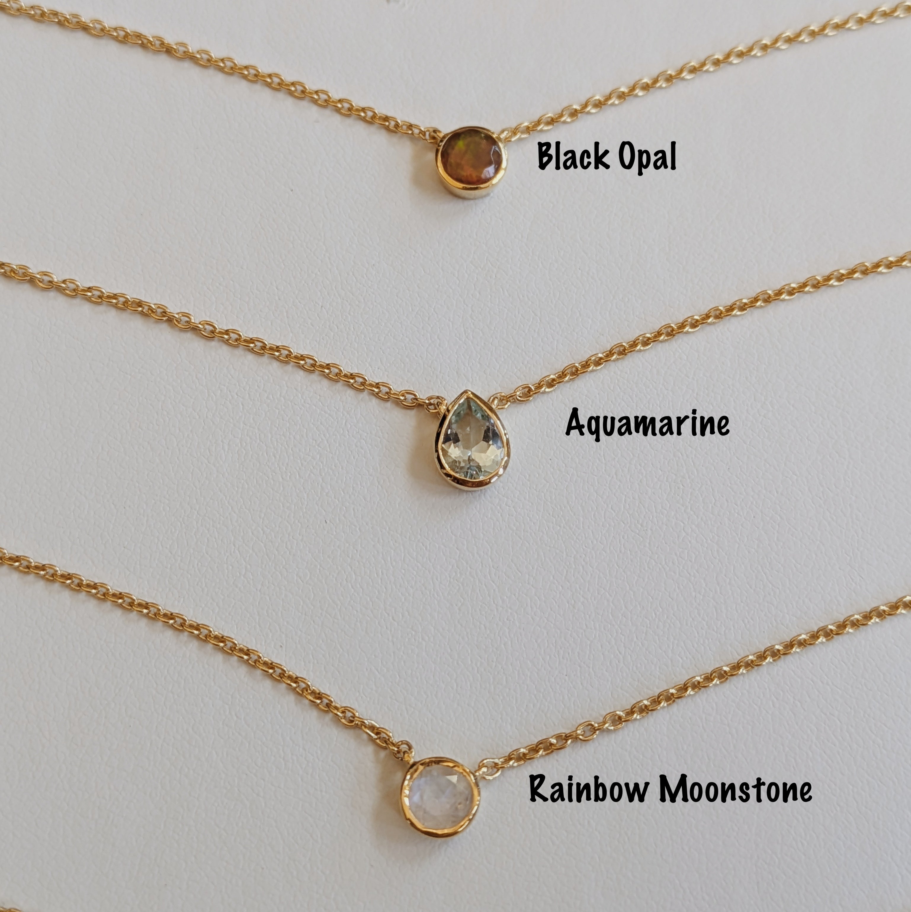 Dainty Faceted Gemstone Pendant Necklaces | Gold Wild Alabaster