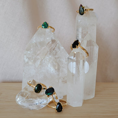 Faceted Black Opal Ring | Gold Wild Alabaster