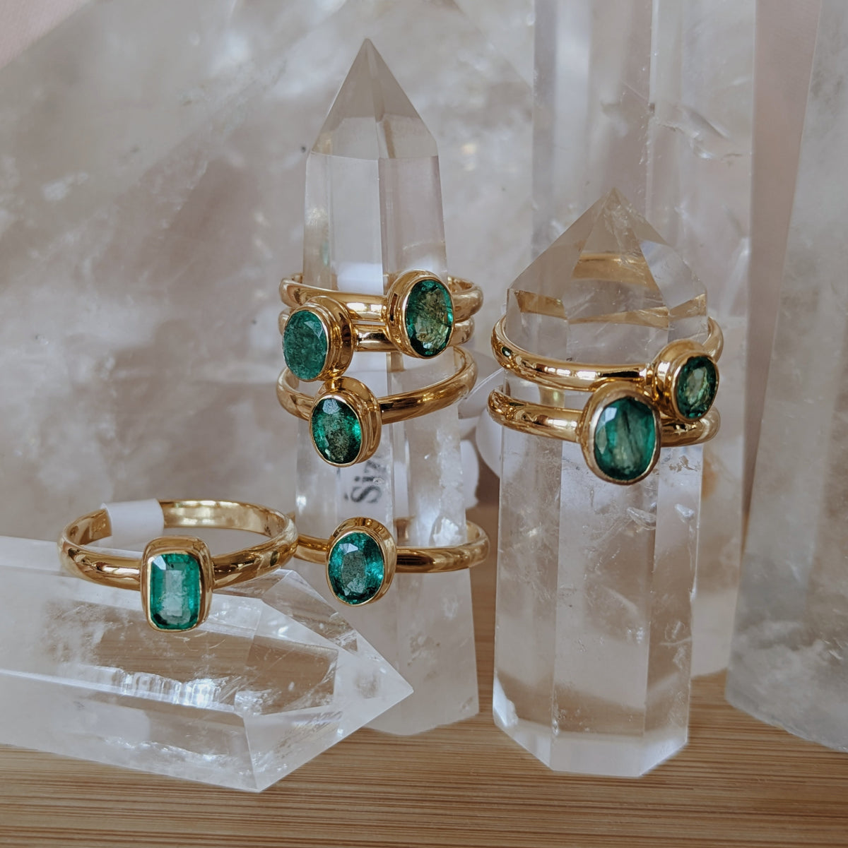 Faceted Emerald Ring | Gold Wild Alabaster