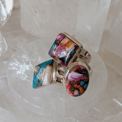 Spiny Oyster Arizona Turquoise Ring | Silver Wild Alabaster