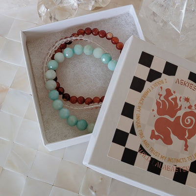 Zodiac Crystal Bracelet Set Wild Alabaster